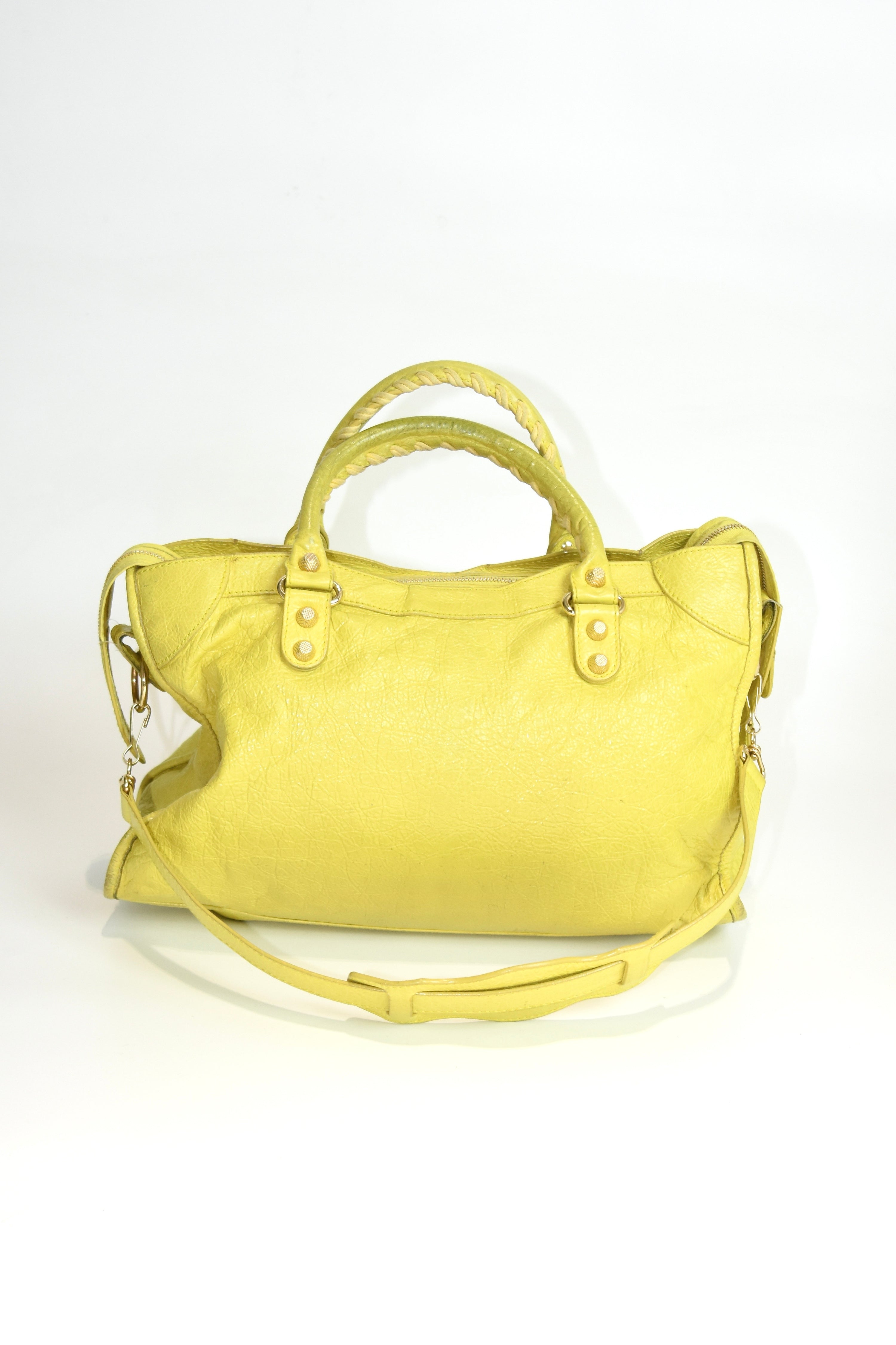 Balenciaga Bright Yellow Medium City Bag