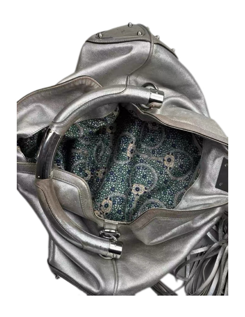 Gucci 2008 Spring/Summer Rare Metallic Fringe Leather Shoulder & Top Handle Bag