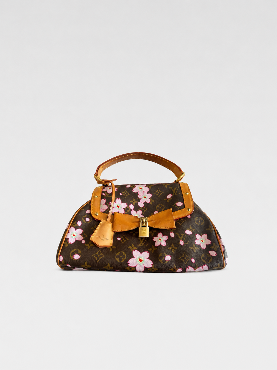 Louis Vuitton x Takashi Murakami Cherry Blossom Monogram Bow Lock Top Handle Bag Y2K Limited Edition Rare Vintage Handbag