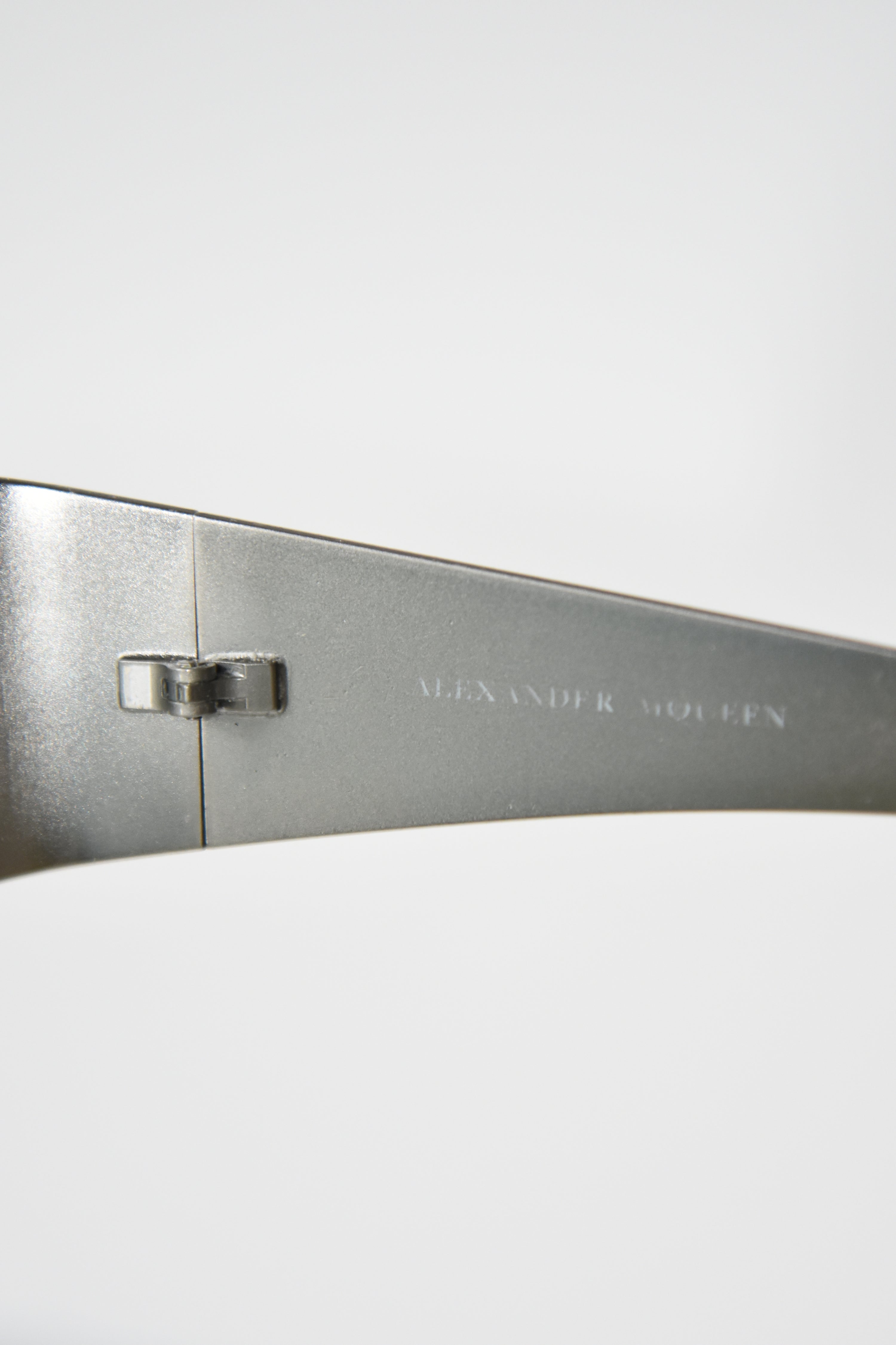 Alexander McQueen Holographic Crystal-Studded Visor Sunglasses