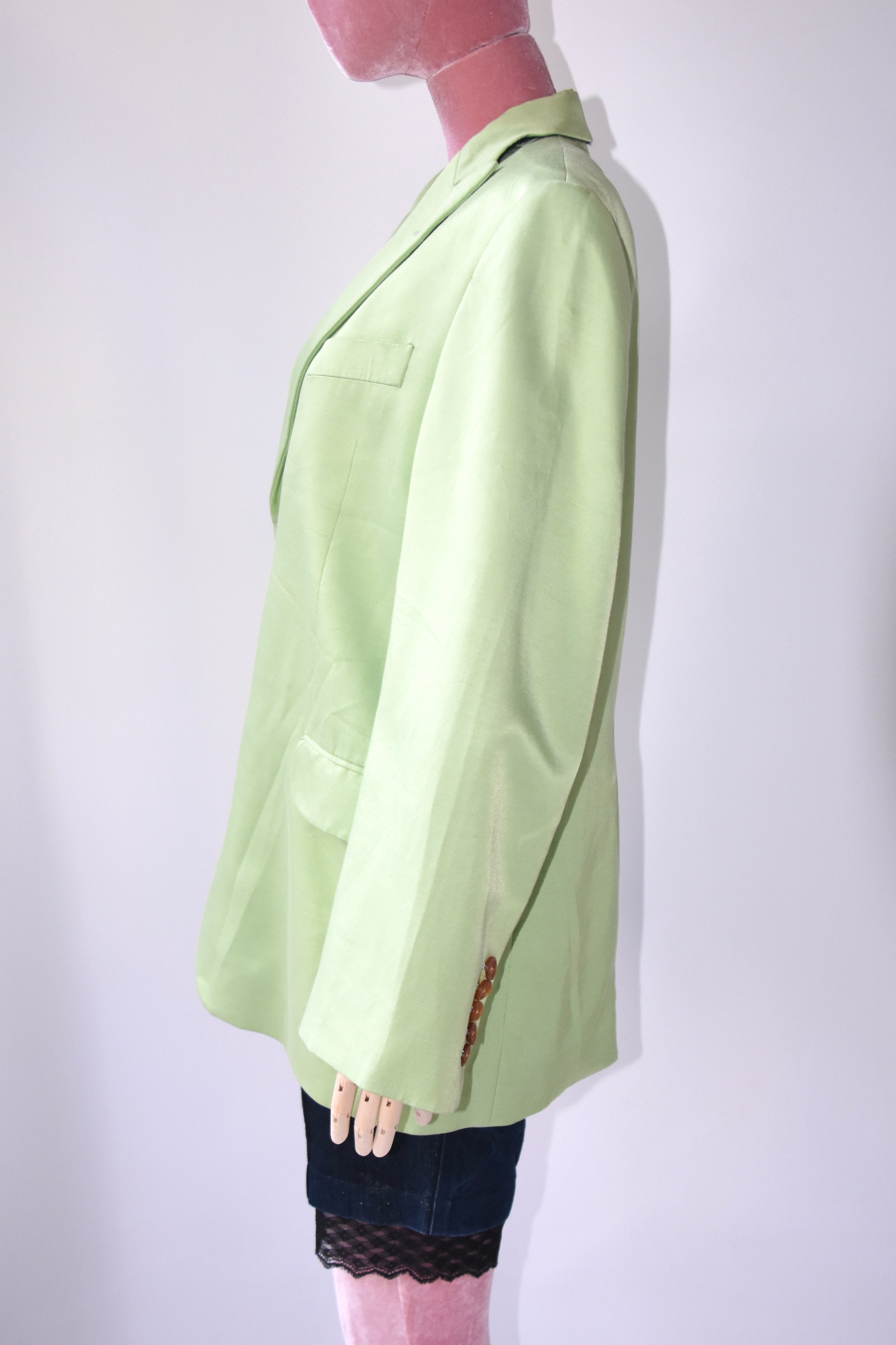 Acne Studios Lime Green Tailored Blazer – Portugal Made Structured Suit Jacket