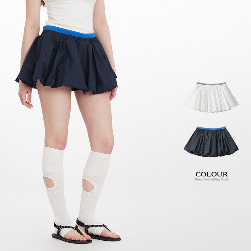 Casual Half Skirt Anti-Exposure Versatile a Short Skirt Women Summer Hot Girl Pleated Skirt