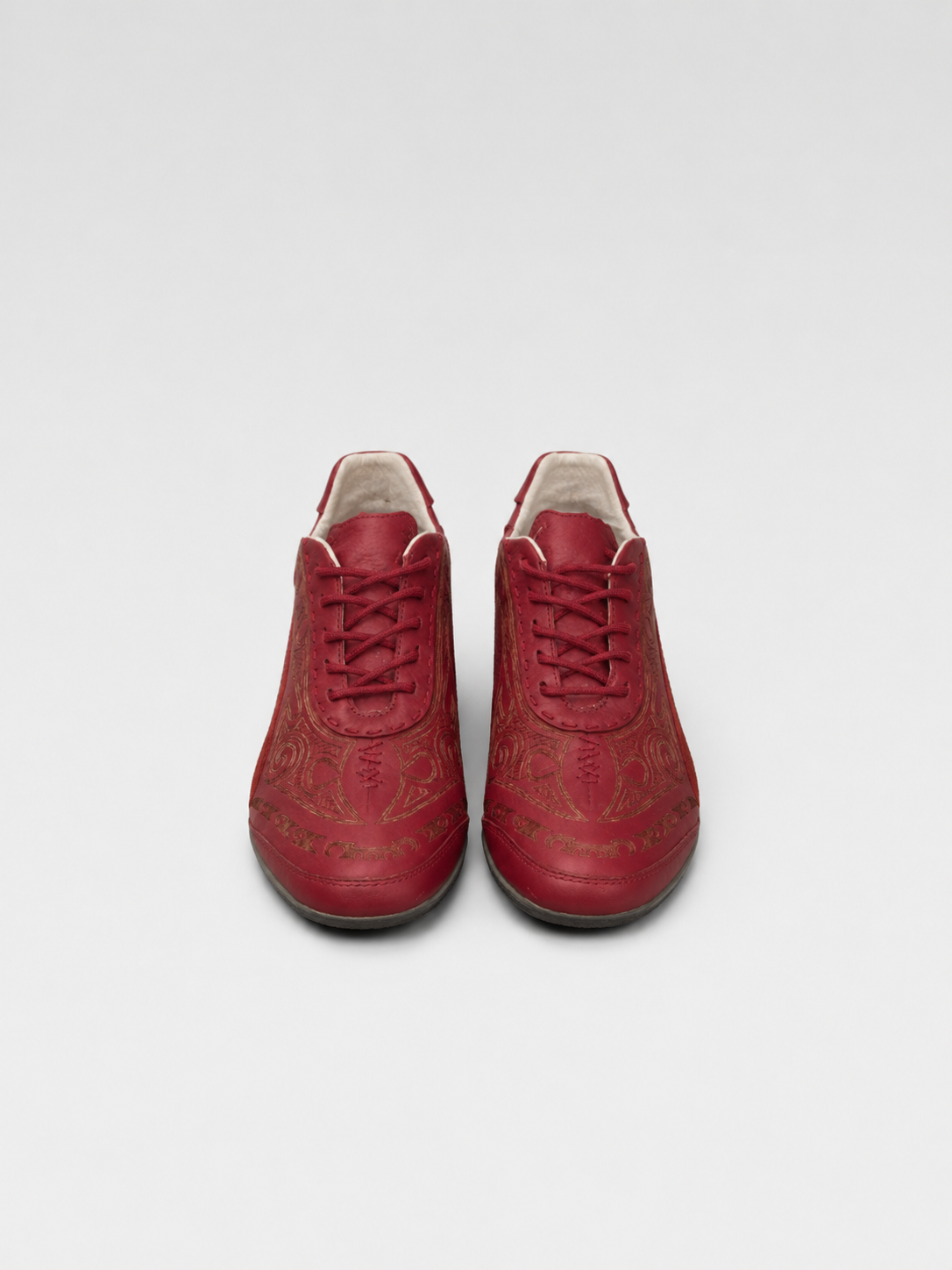 Alexander McQueen x Puma 2008 Sample Distressed Carved Leather Sneakers Cork Sole Archive Rare