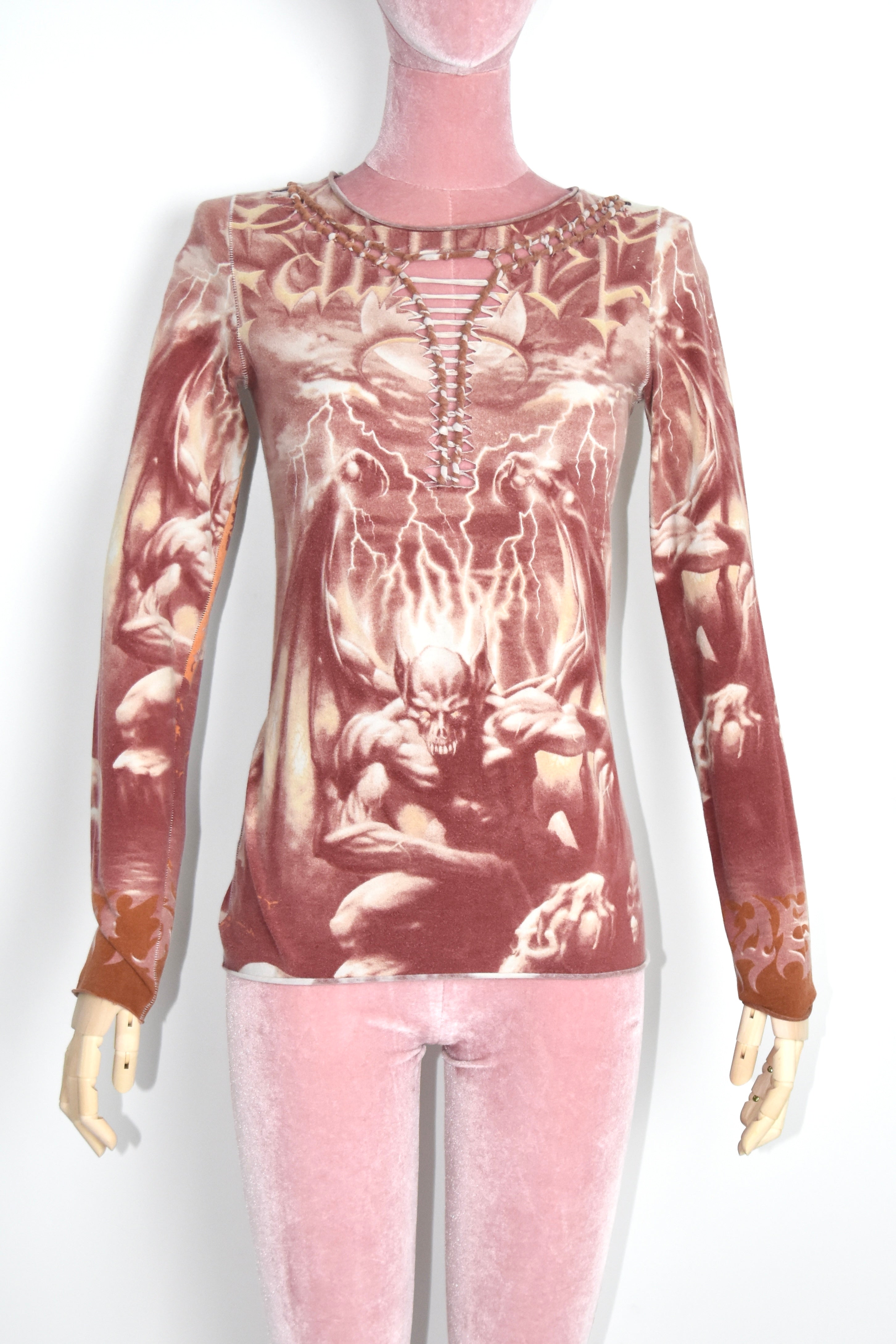 Jean Paul Gaultier Satanic Inferno Mesh Top