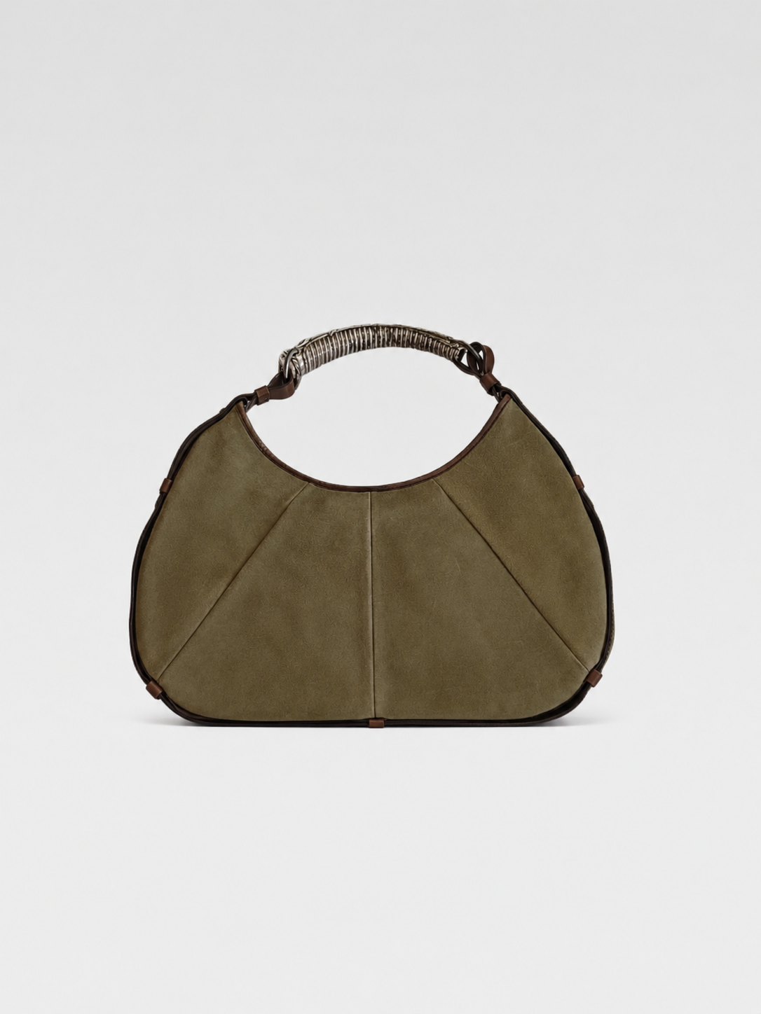 Yves Saint Laurent Tom Ford Era Mombasa Medium Hobo Bag – Taupe Suede & Sculpted Horn Handle Archive Piece
