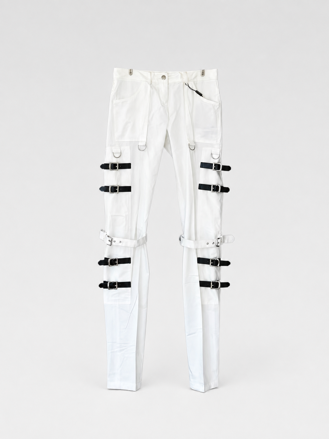 Dolce & Gabbana 2003 SS Bondage Strap Pants – White Runway Archive Deadstock Piece