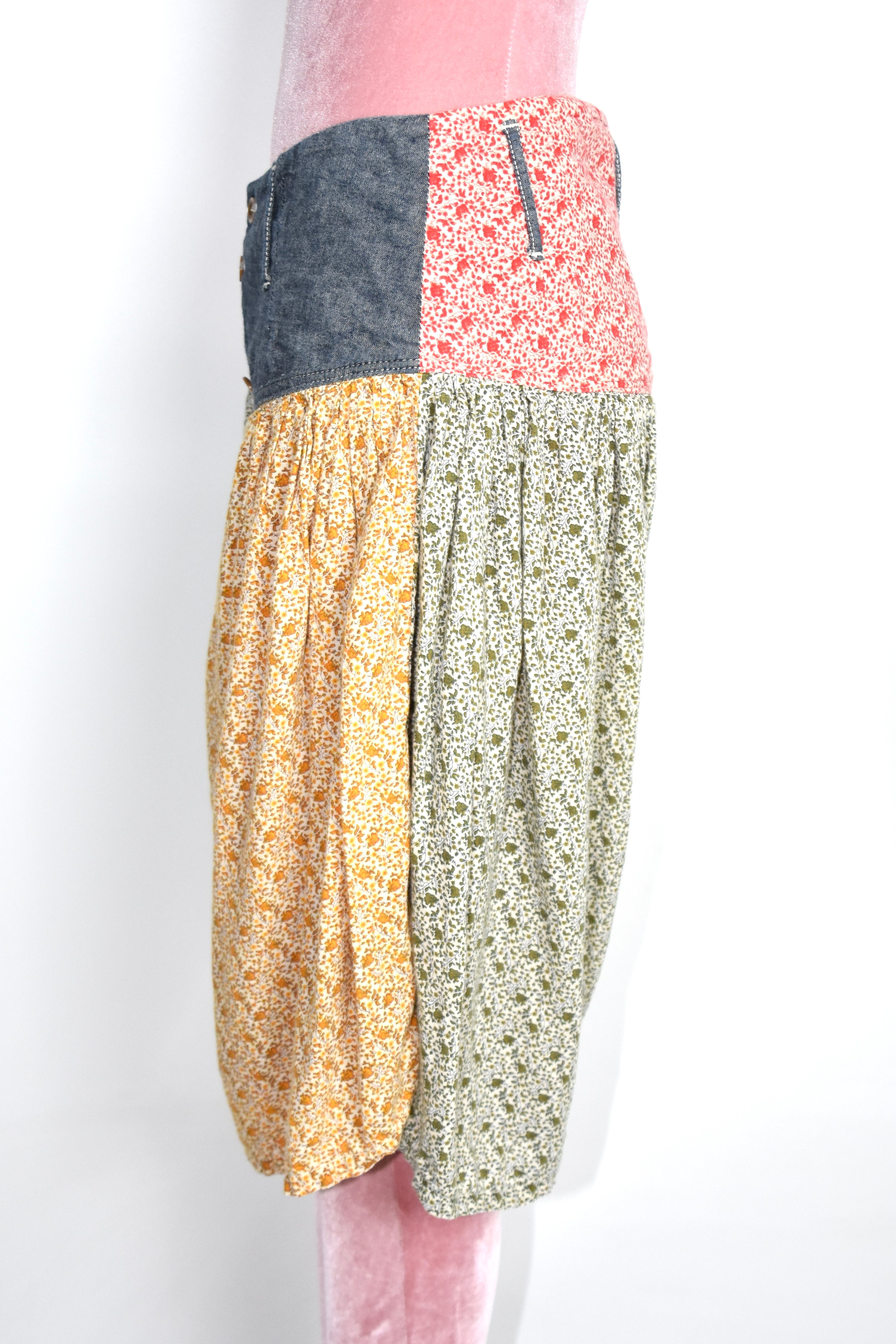 KAPITAL Patchwork Floral Balloon Shorts – Japanese Folk Patchwork Cotton Shorts