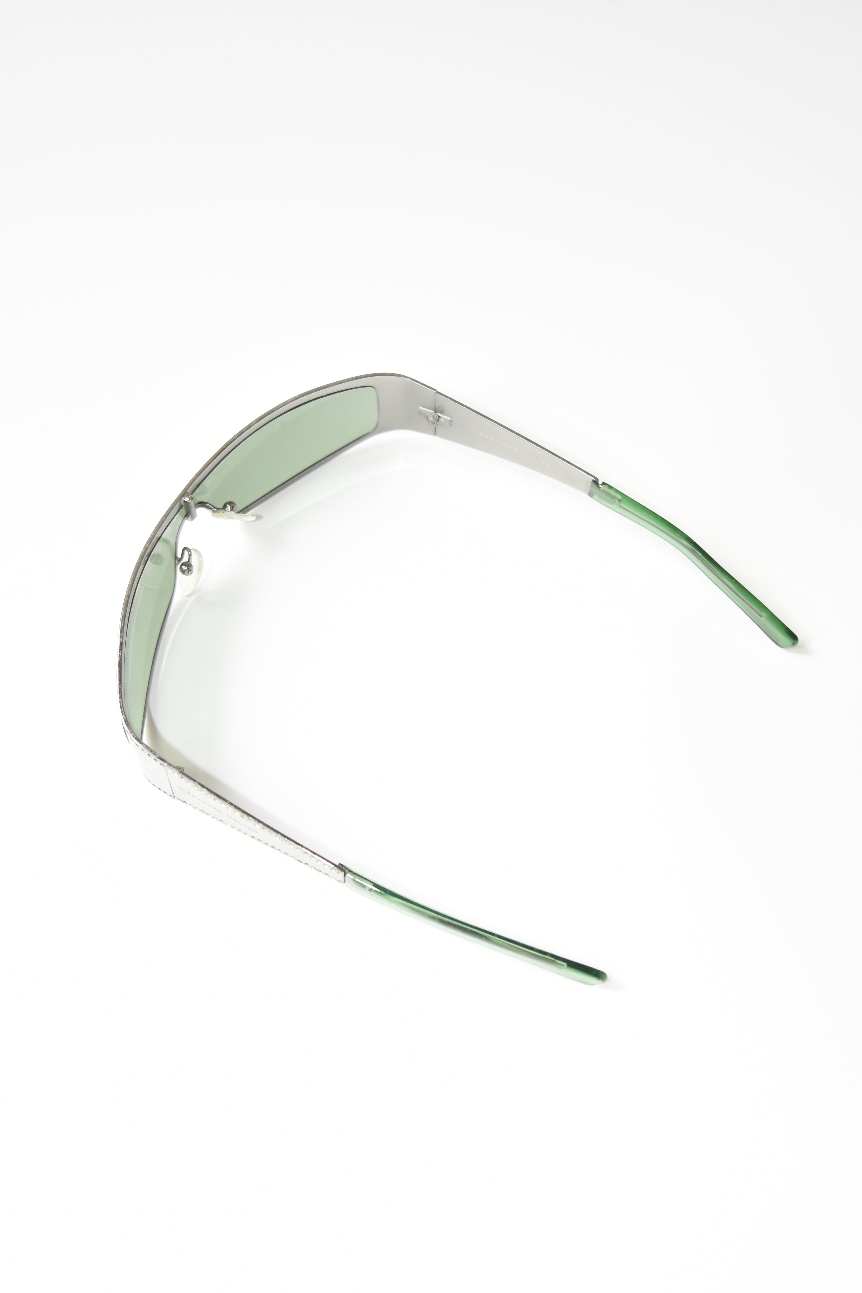 Alexander McQueen Holographic Crystal-Studded Visor Sunglasses