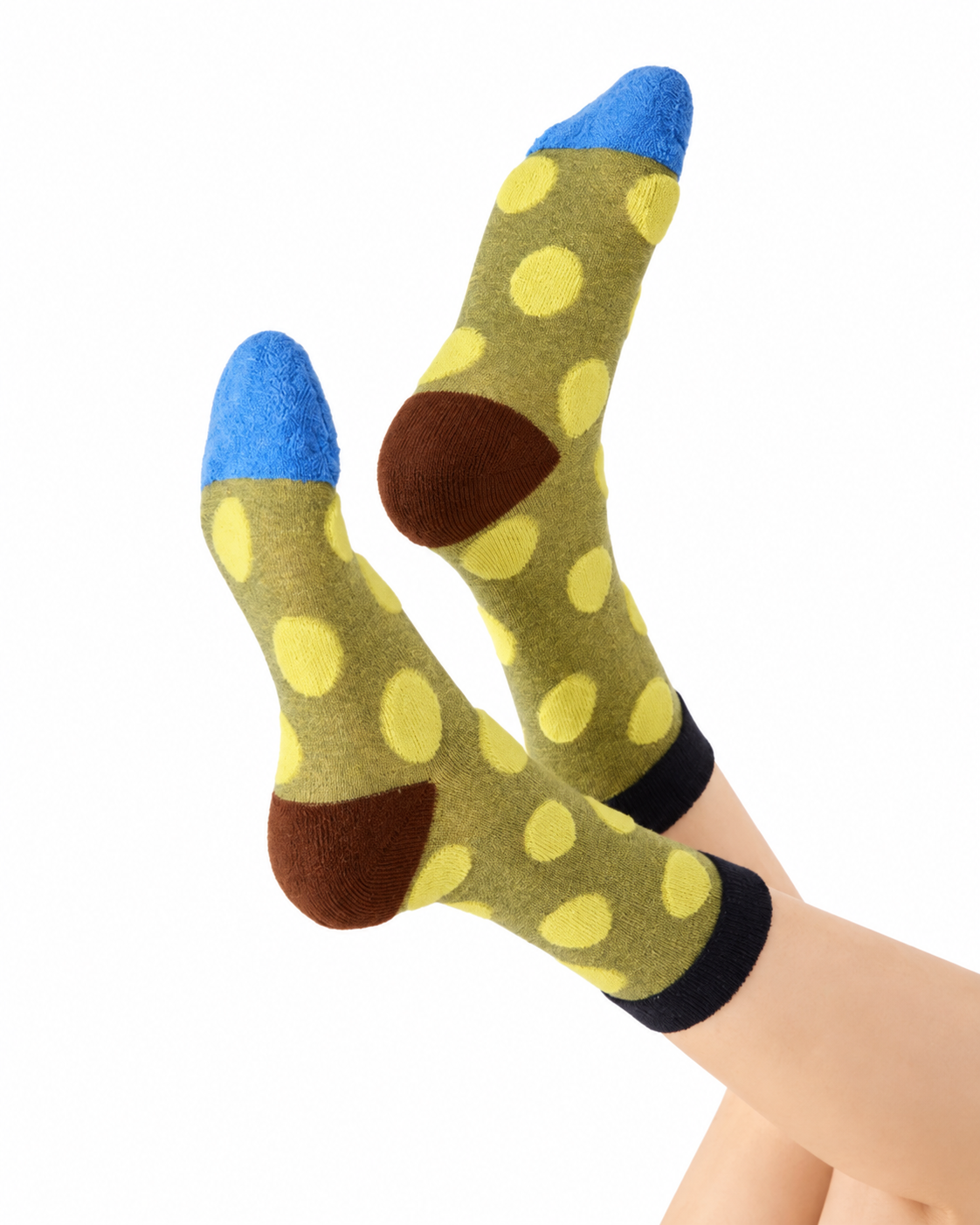 Curated Designer Stock Colorful Polka Dot Sock Bundle — 9-Pair Set