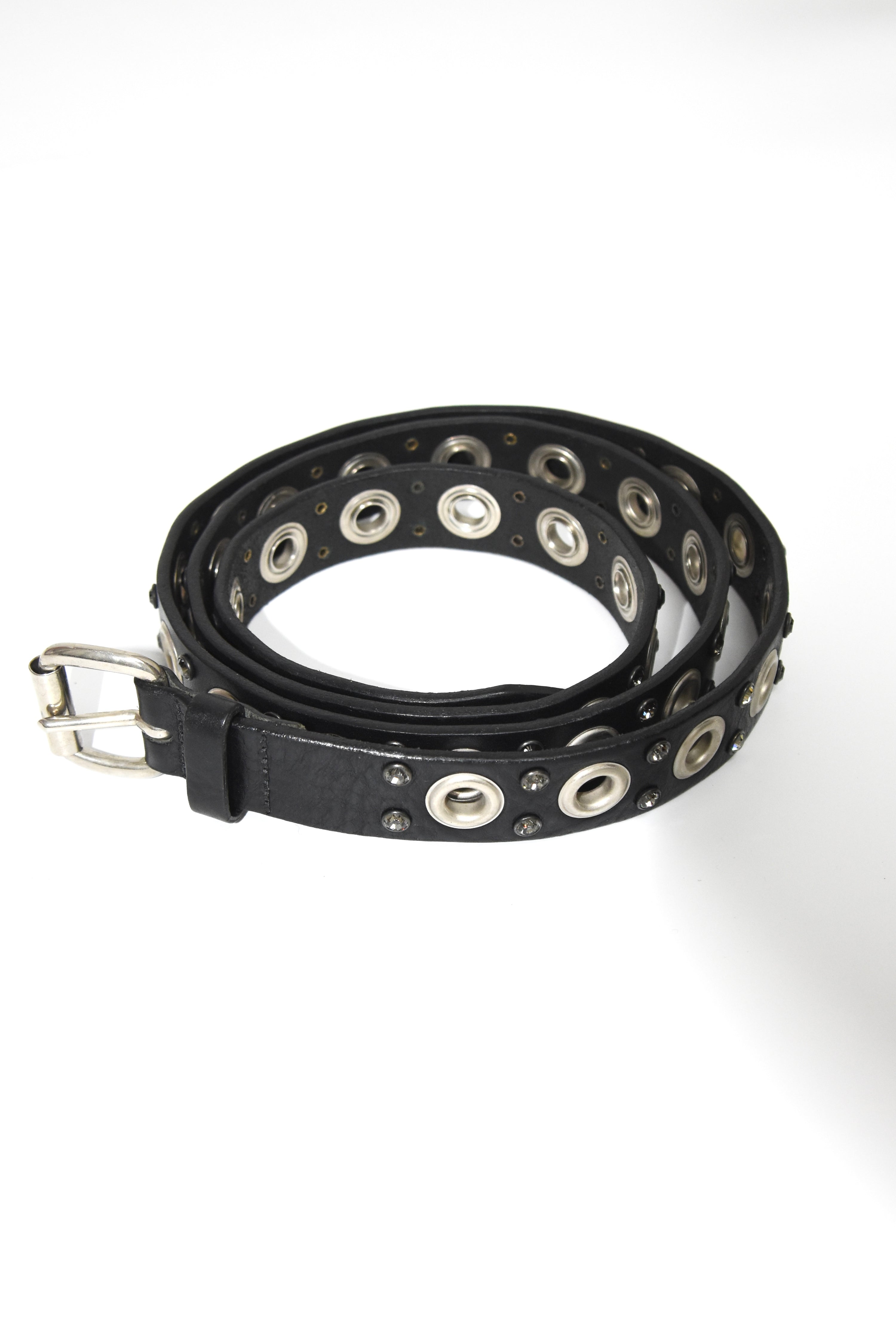 Vivienne Westwood Crystal Stud Double Wrap Leather Belt – Rare Vintage Punk Archive Piece