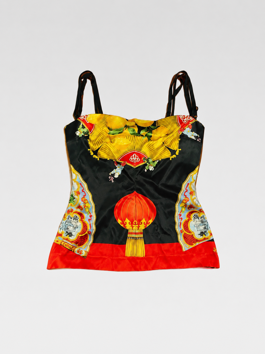 Dolce & Gabbana Silk Oriental Lantern Print Camisole Top – Rare Archive East-Asian Motif Piece (Deadstock with Tags)