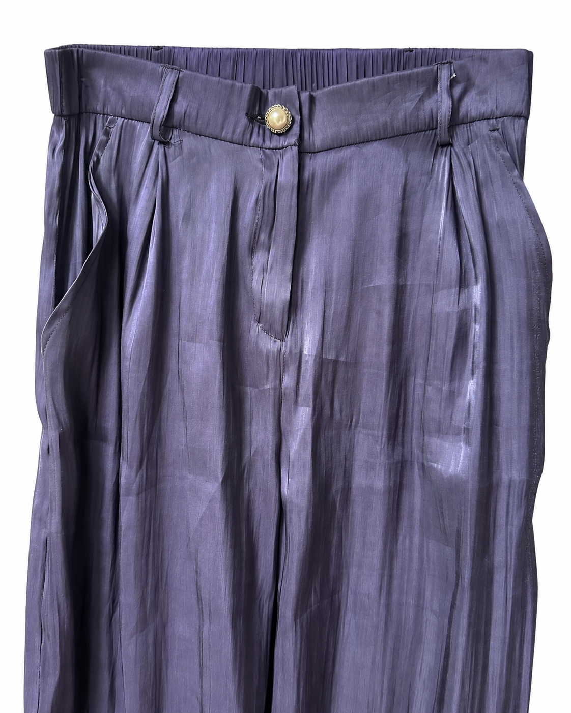 George Keburia Purple Adjustable-Strap Top & 1200AM Wide-Leg Trousers Set