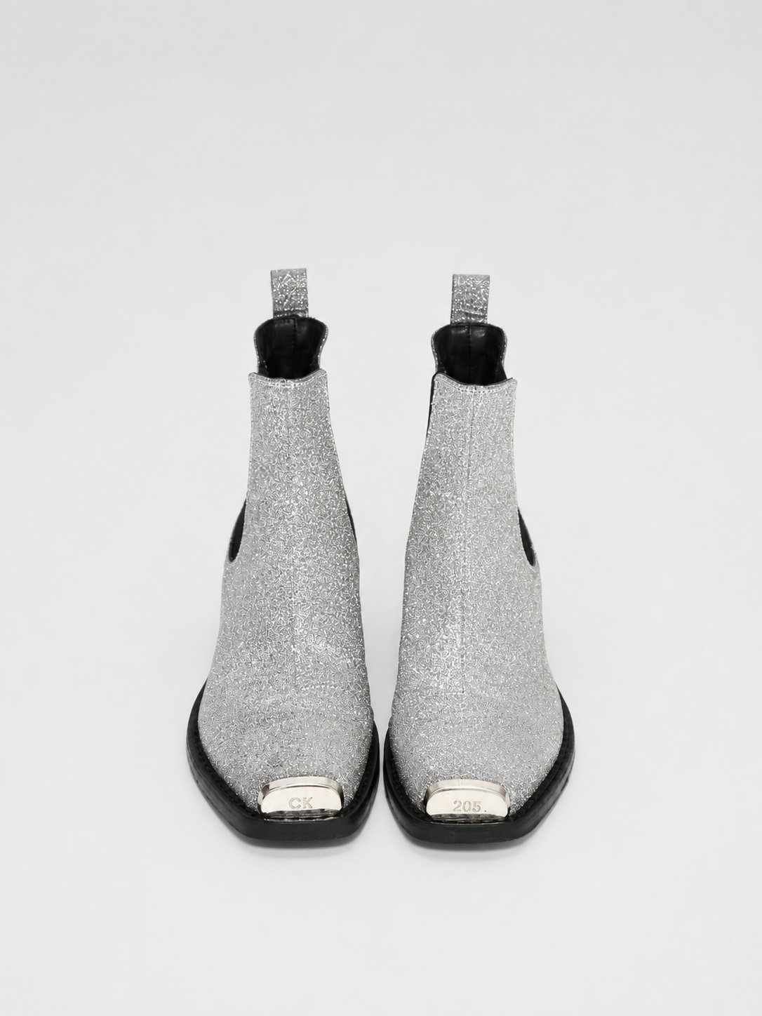 Calvin Klein 205W39NYC Silver Glitter Western Boots