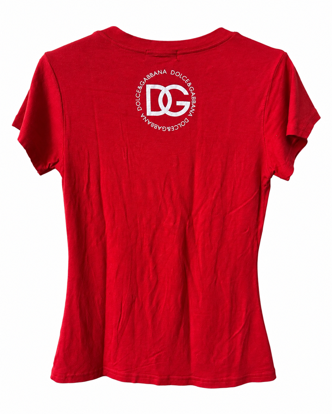 Dolce & Gabbana Y2K Red Graphic Print T-Shirt