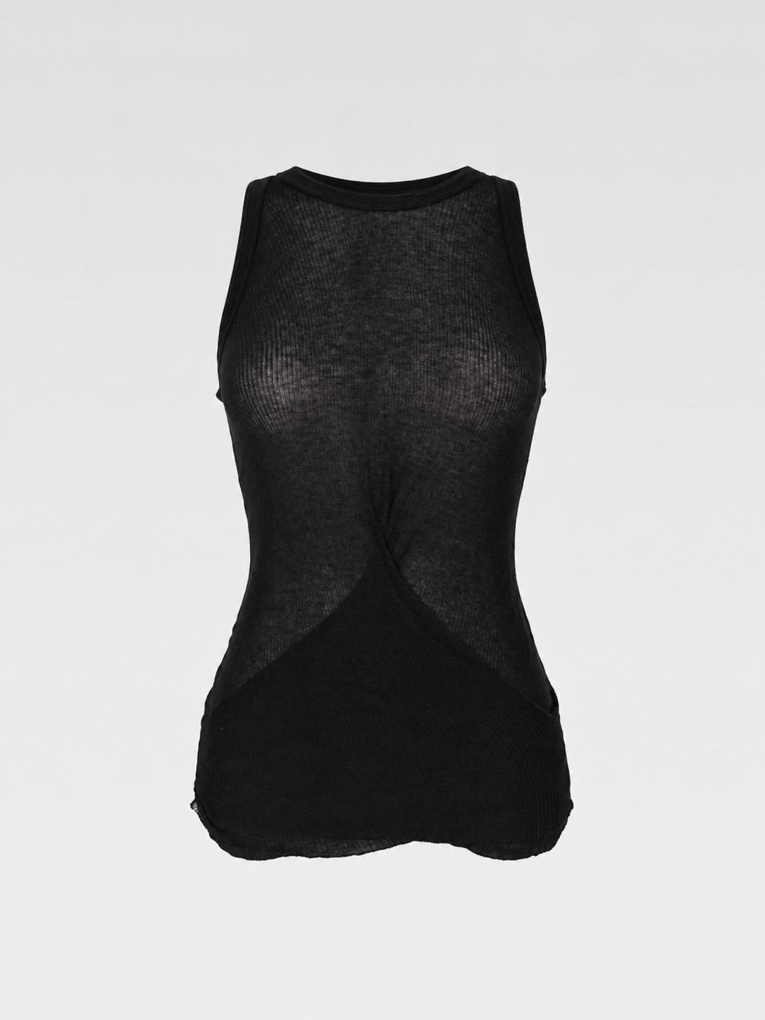 Gucci by Tom Ford Ribbed Sheer Twist Tank Top