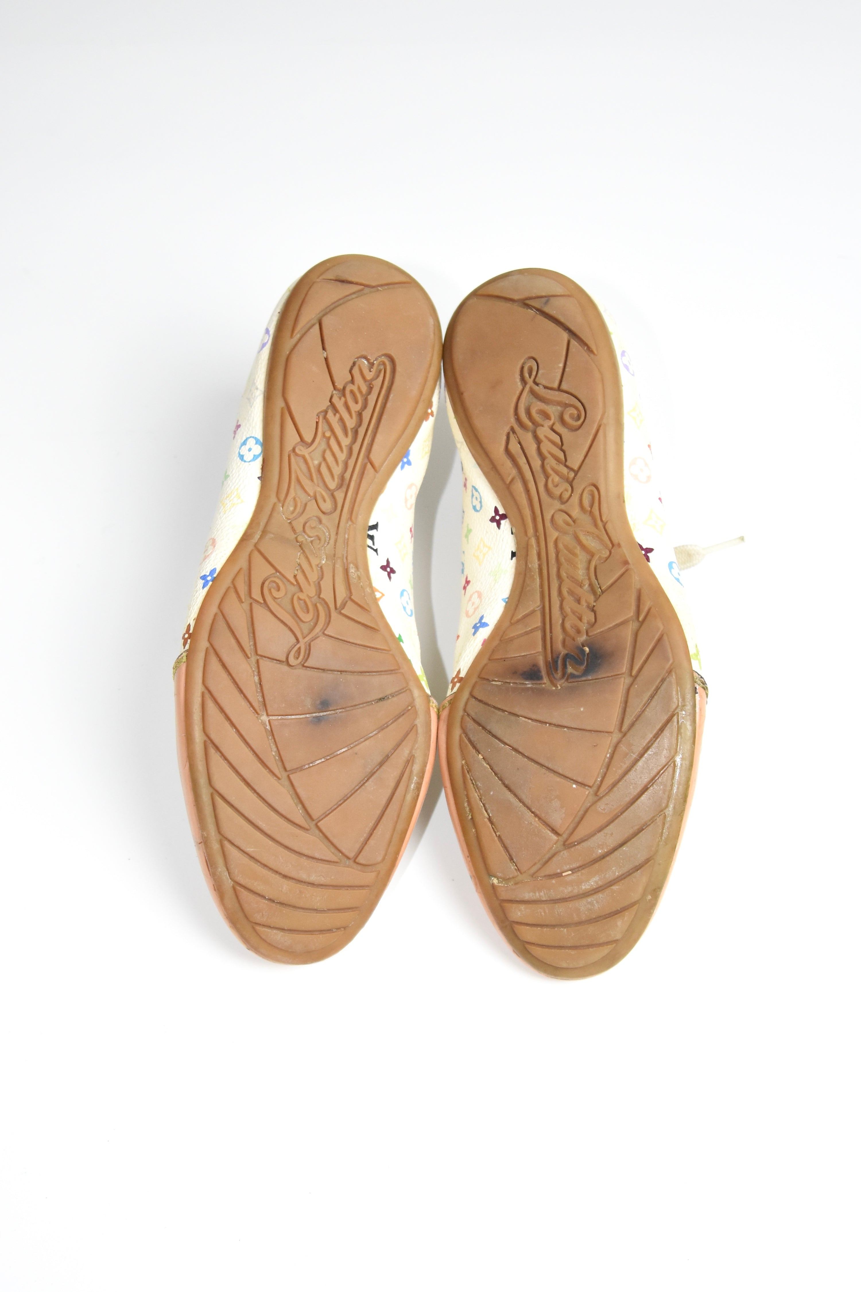 Louis Vuitton Monogram Multicolor Canvas & Patent Leather Lace-Up Sneakers (Y2K Takashi Murakami Era)