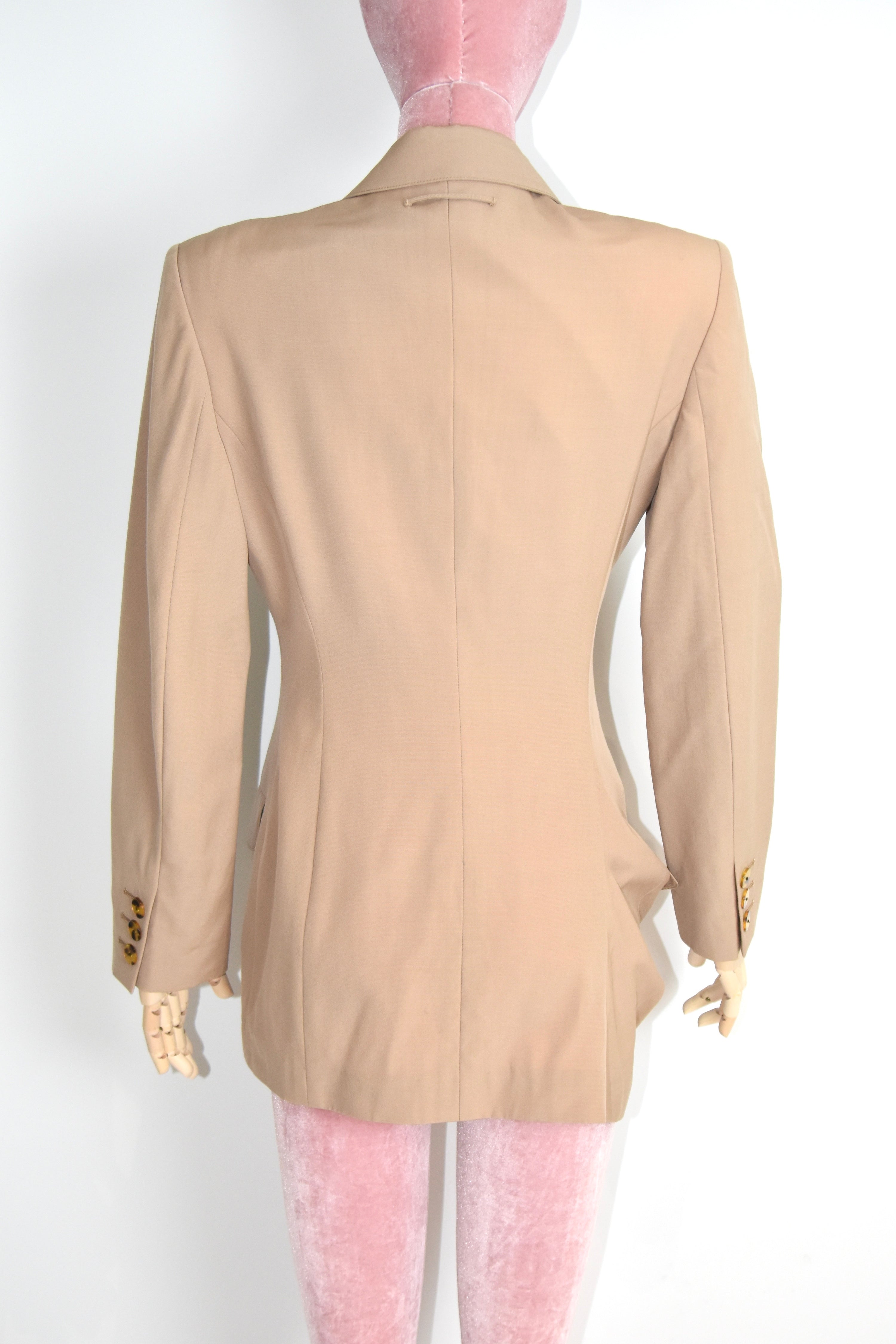 Jean Paul Gaultier Asymmetric Draped Blazer with Silver Pendant