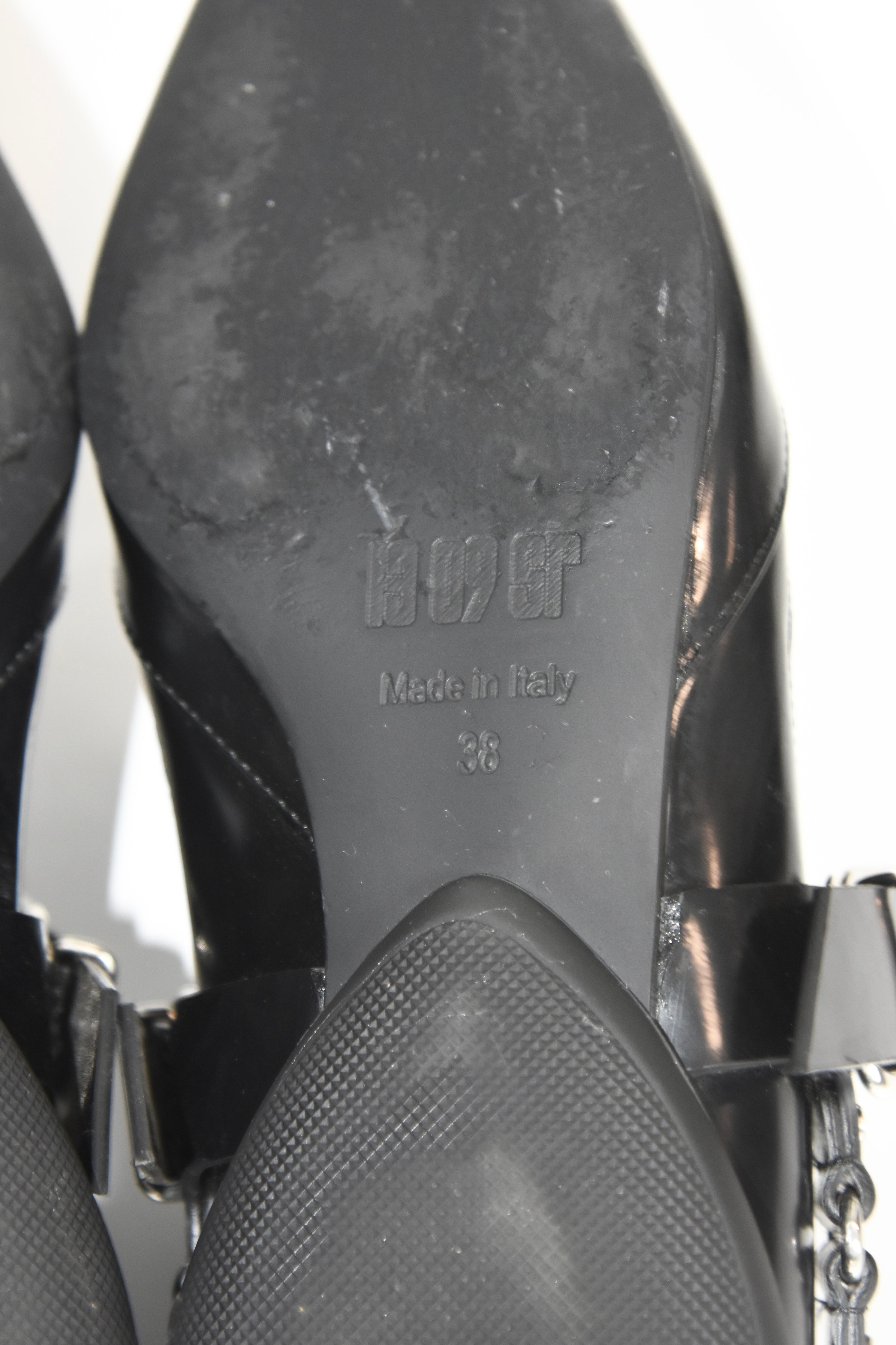 13 09 SR Black Punk Harness Leather Shoes – Metal Hardware Strap Pointed Toe Derby