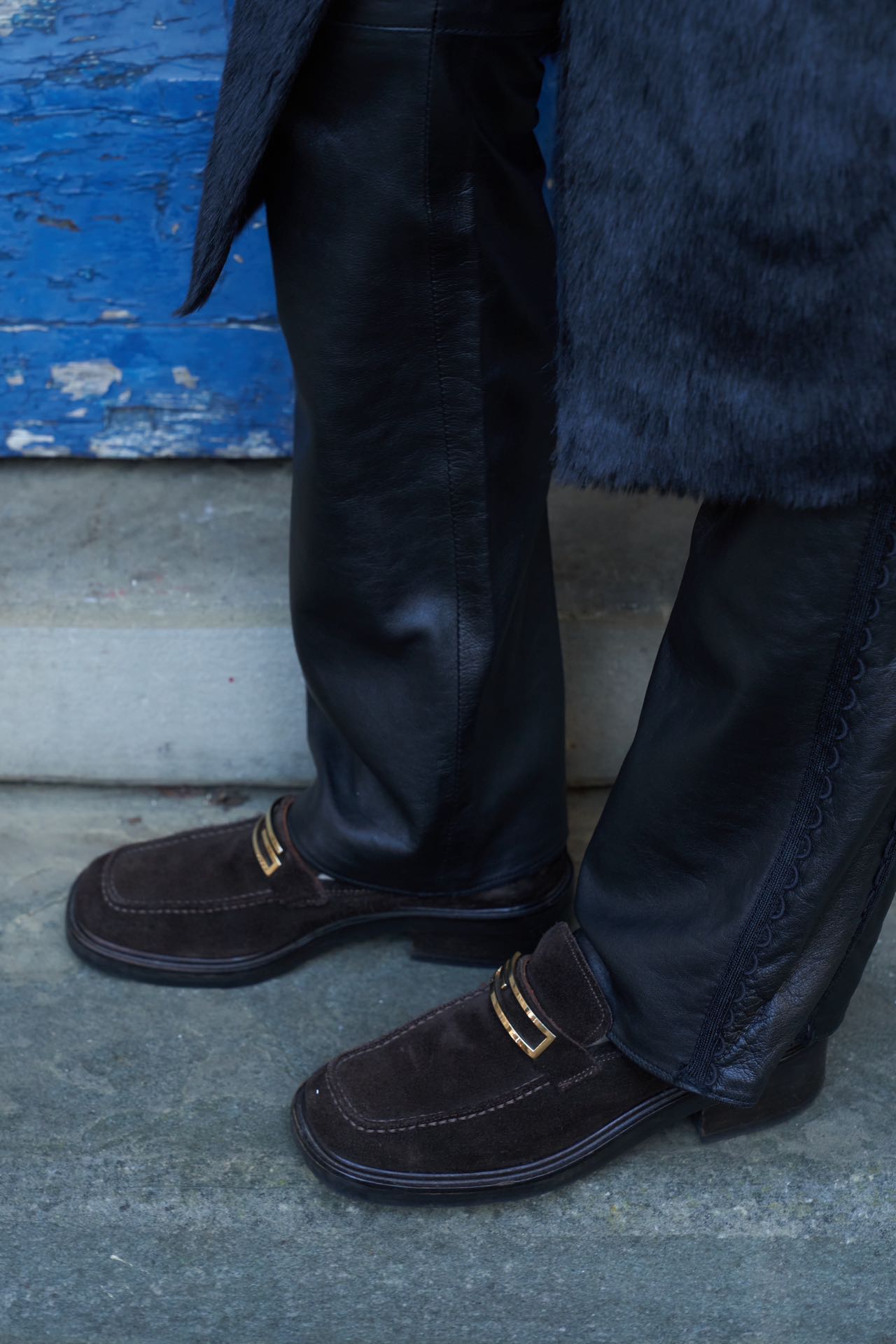 Gucci by Tom Ford Era Suede Gold G Loafers
