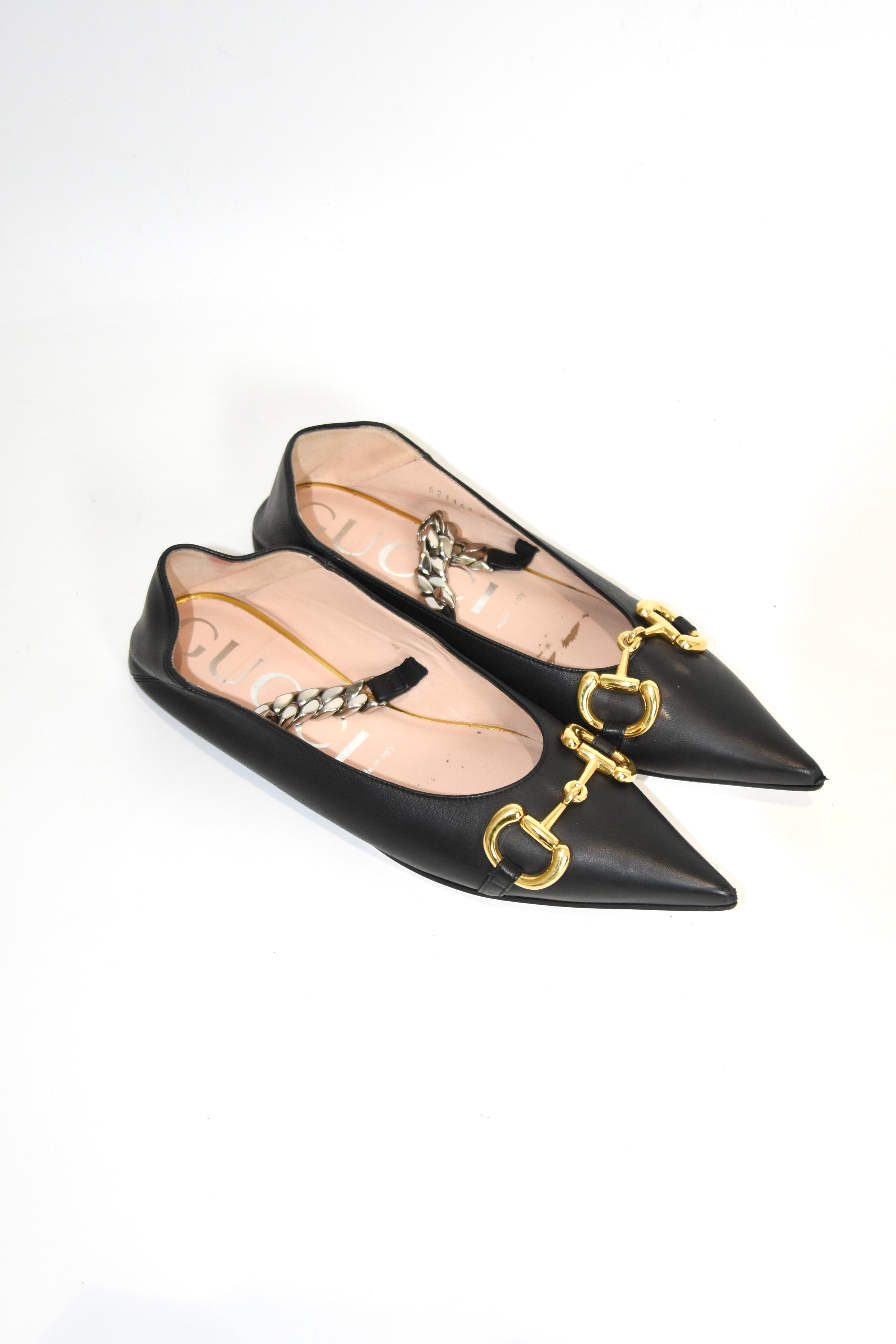 Gucci Black Bit Moccasin Flat Shoes