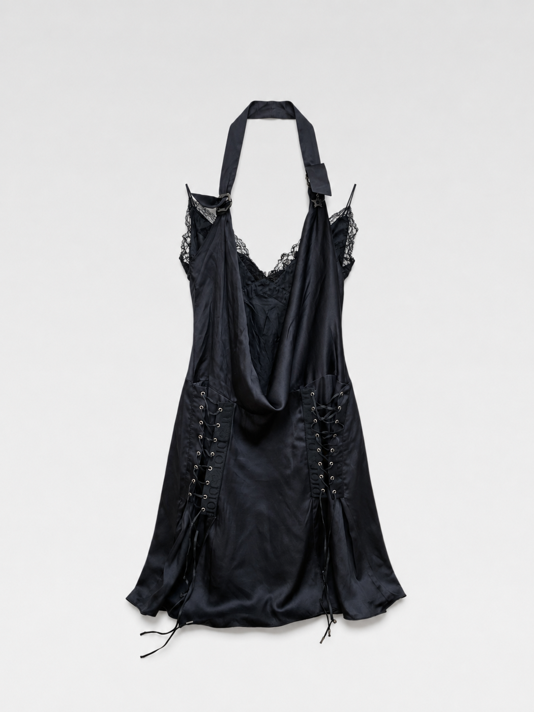 Christian Dior by John Galliano Punk Lace-Up Silk Halter Dress with Star Charm – Archive Collector’s Piece