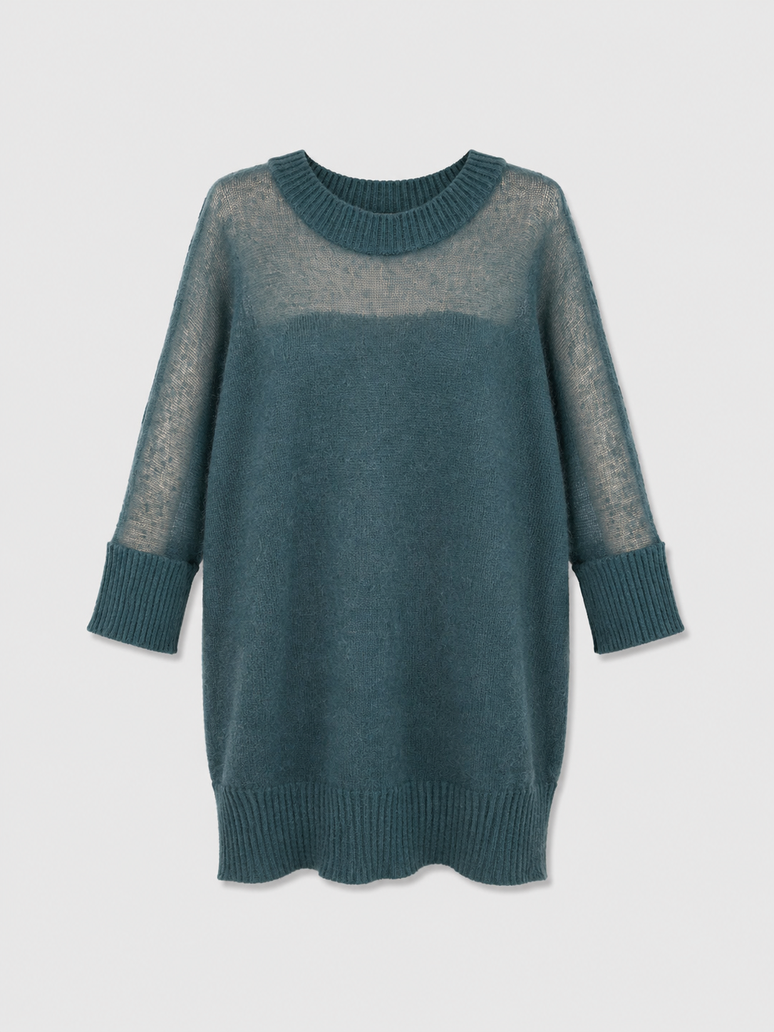 MM6 Draped Mist-Blue Knit Dress