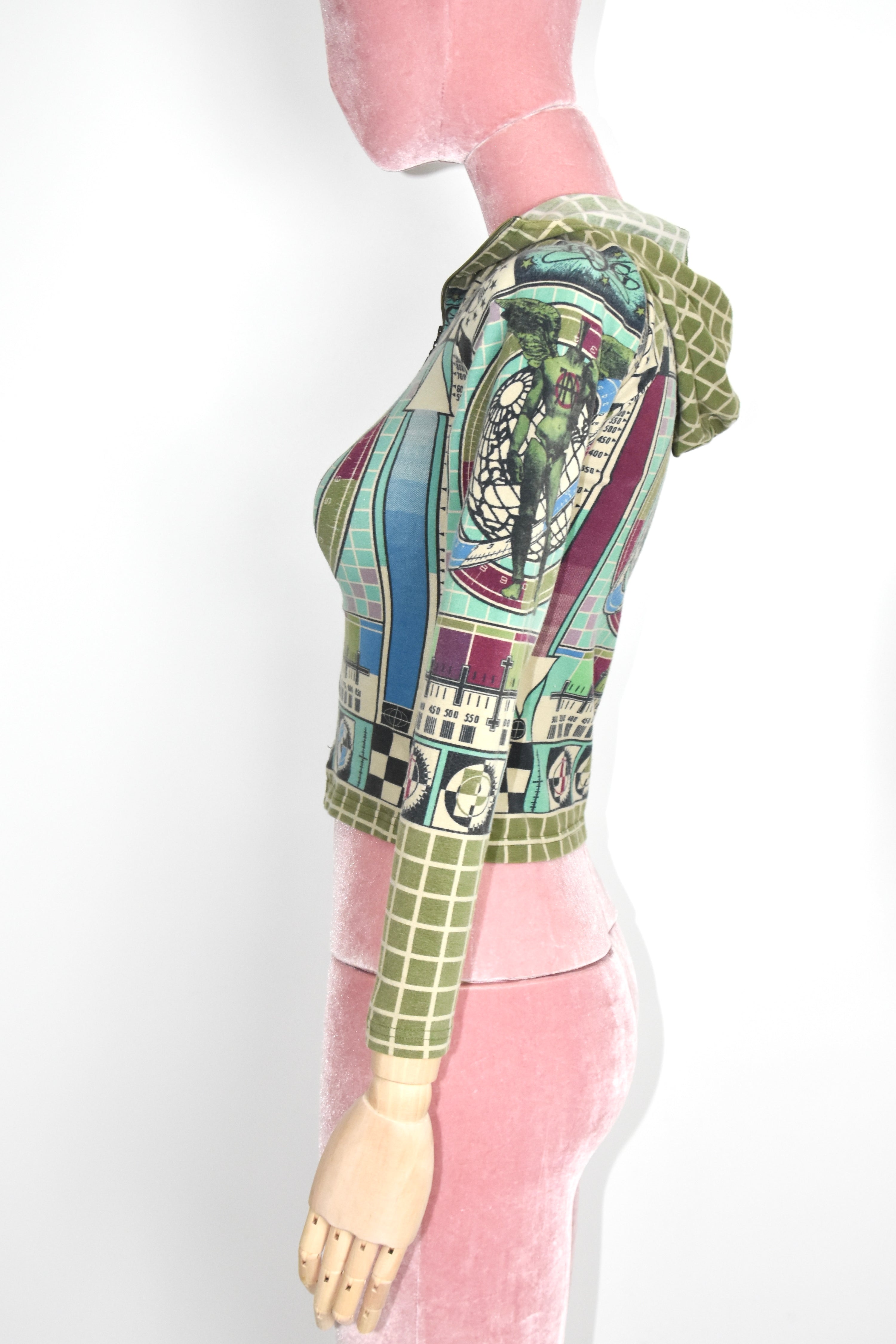 Jean Paul Gaultier Vintage TV Print Hooded Sweatshirt