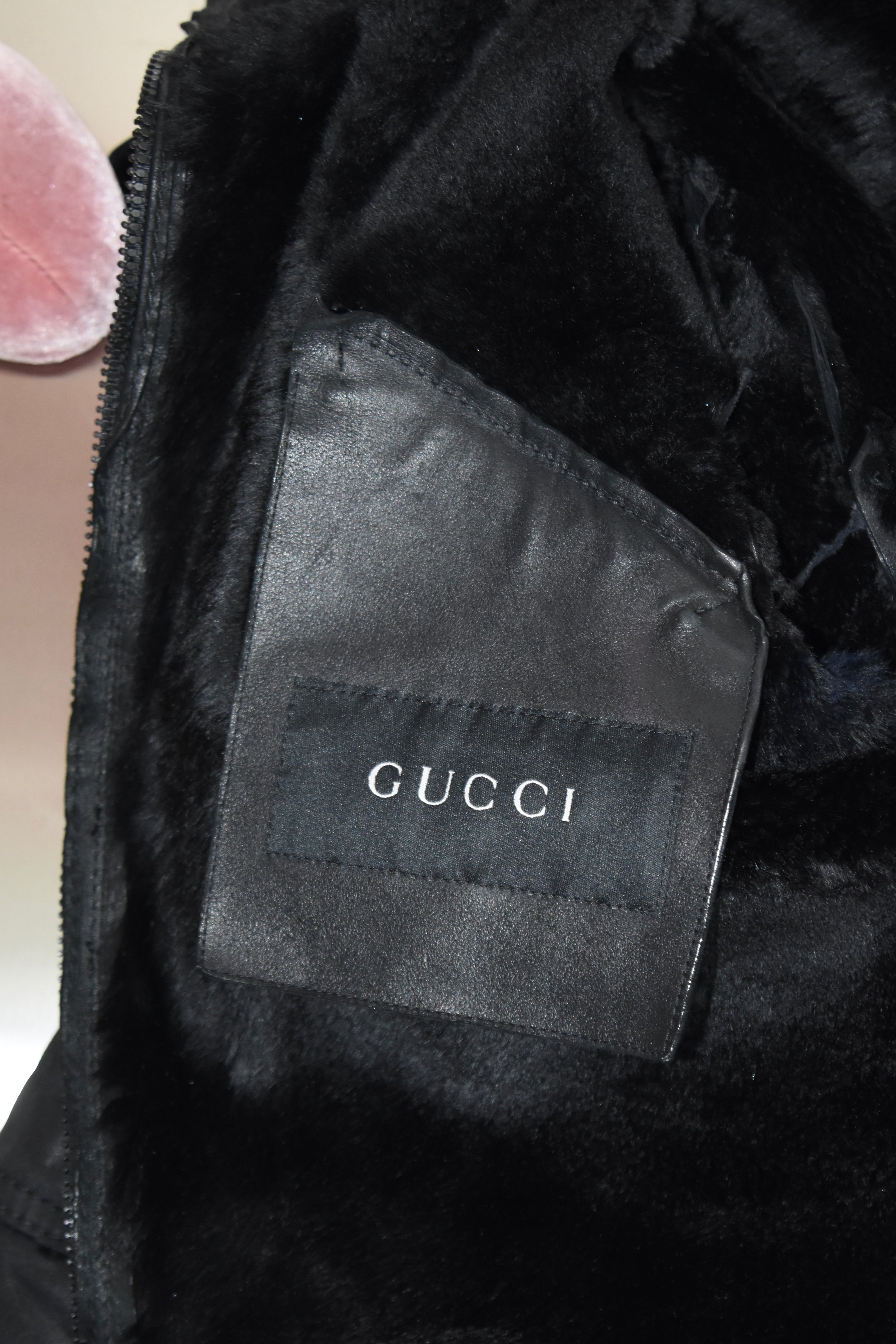 Gucci by Tom Ford Hooded Shearling Leather Jacket
