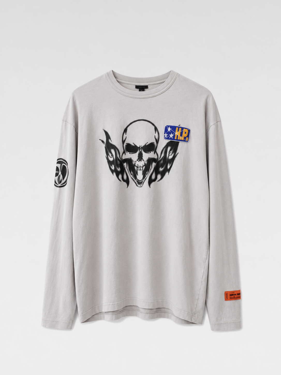 Heron Preston Skull Print Long Sleeve Tee