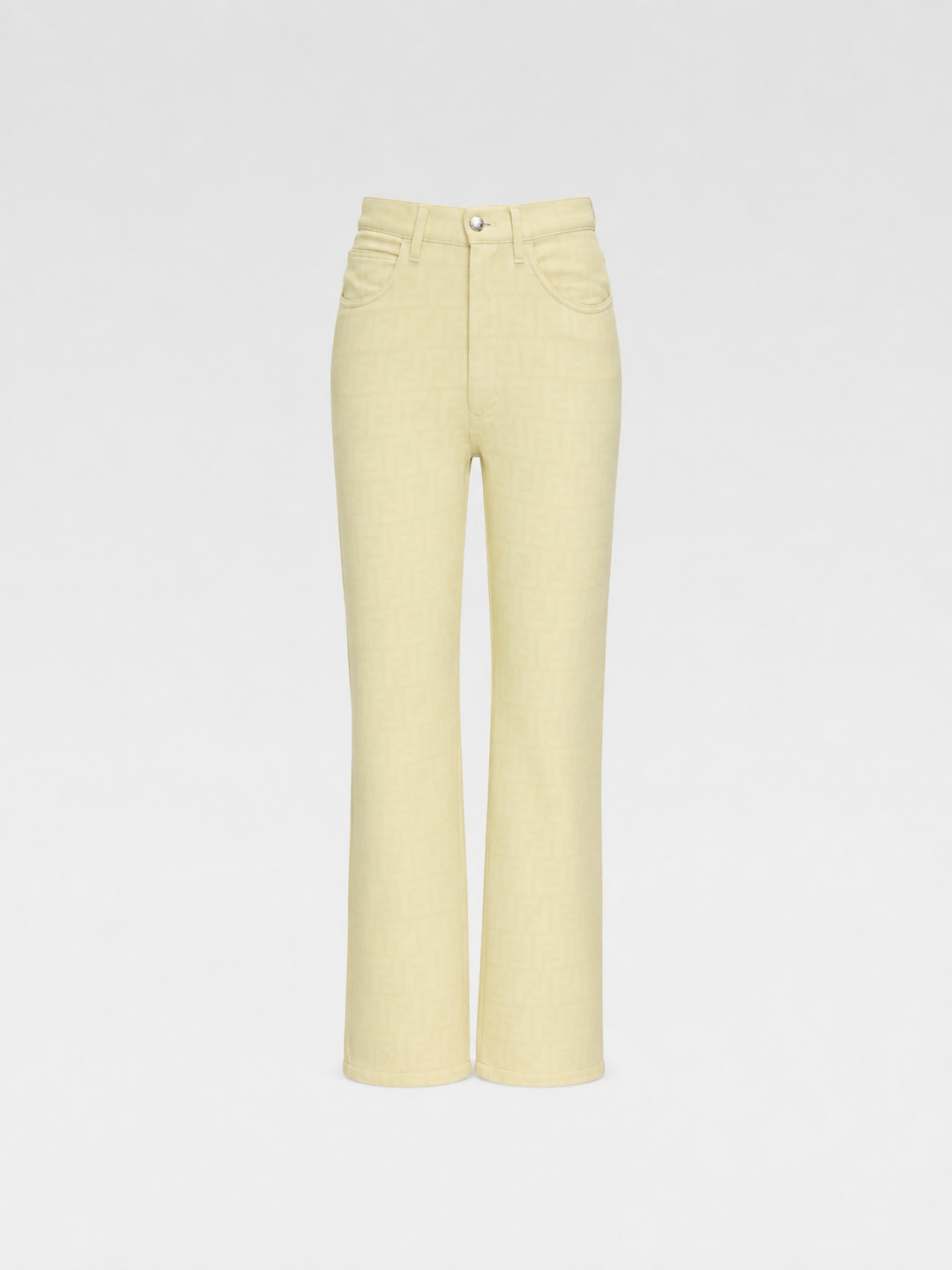 FENDI Vintage FF Monogram Jacquard Pants – Beige – Women’s W29 – Made in Italy（Early 2000s / Straight Fit）