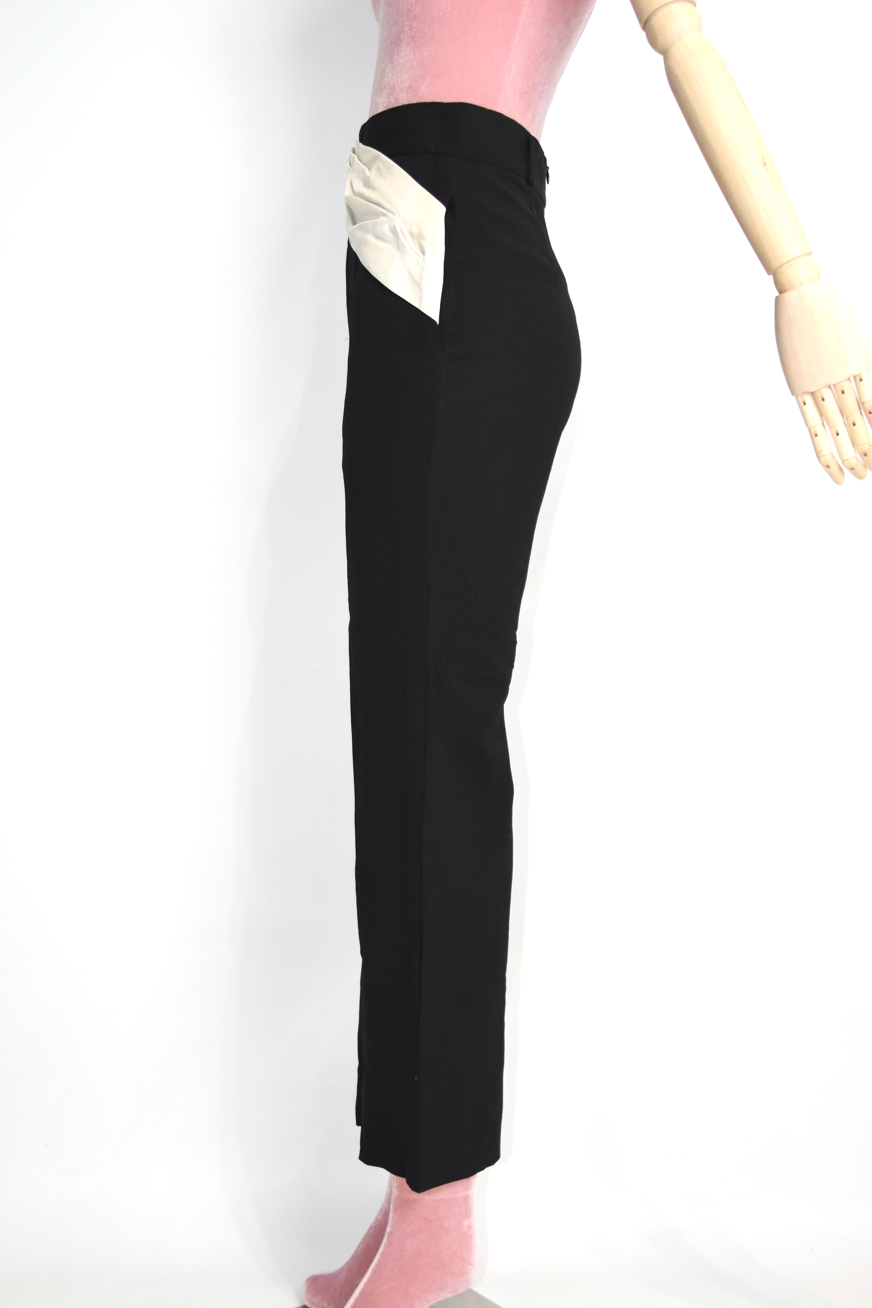 Haider Ackermann Draped Waist Tailored Black Trousers – Sculptural Avant-Garde Designer Pants