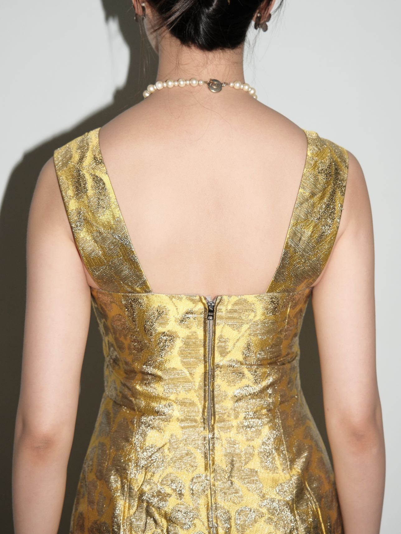 Prada Gold Brocade Sculptural Dress