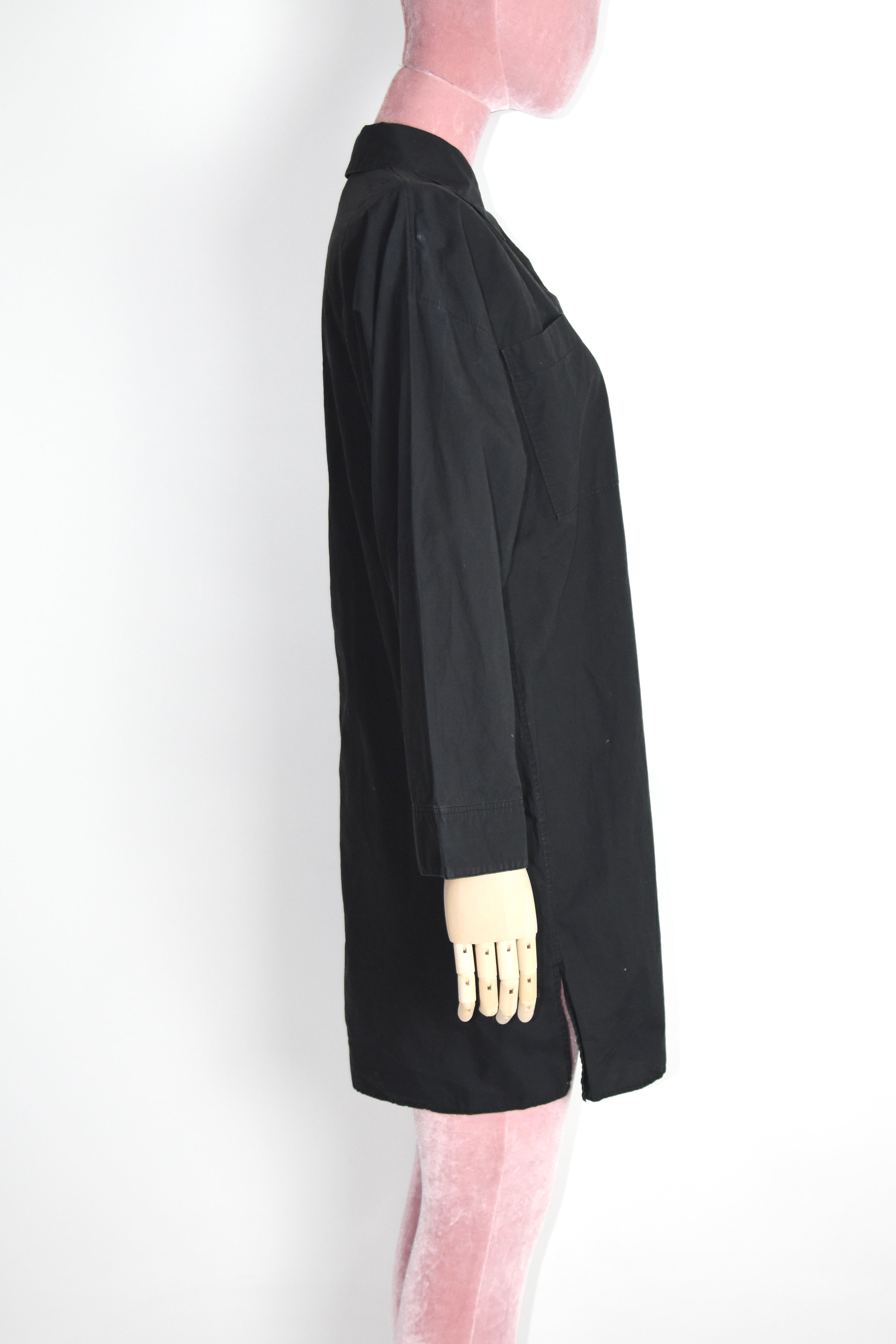 Acne Studios “JACUI POP” Black Long Cotton Shirt Dress – Minimalist Scandinavian Design (PSS18)