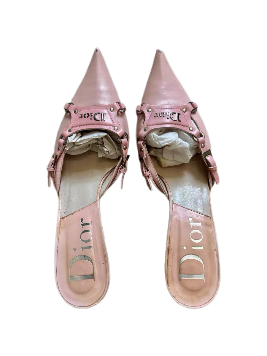 CHRISTIAN DIOR BY JOHN GALLIANO Rare Pink Punk Strappy Heels