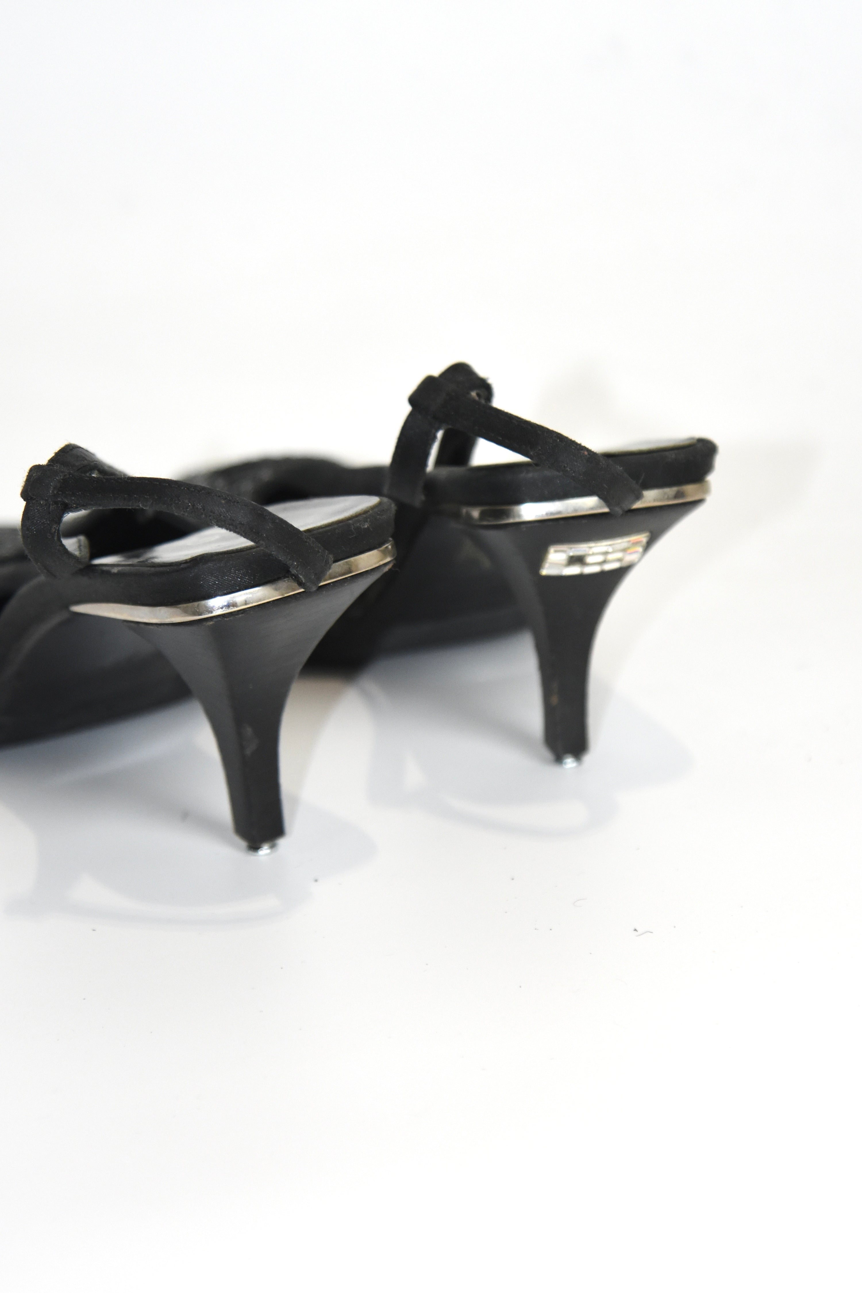 Gucci S/S 1998 Swarovski Crystal GG Slingback Heels