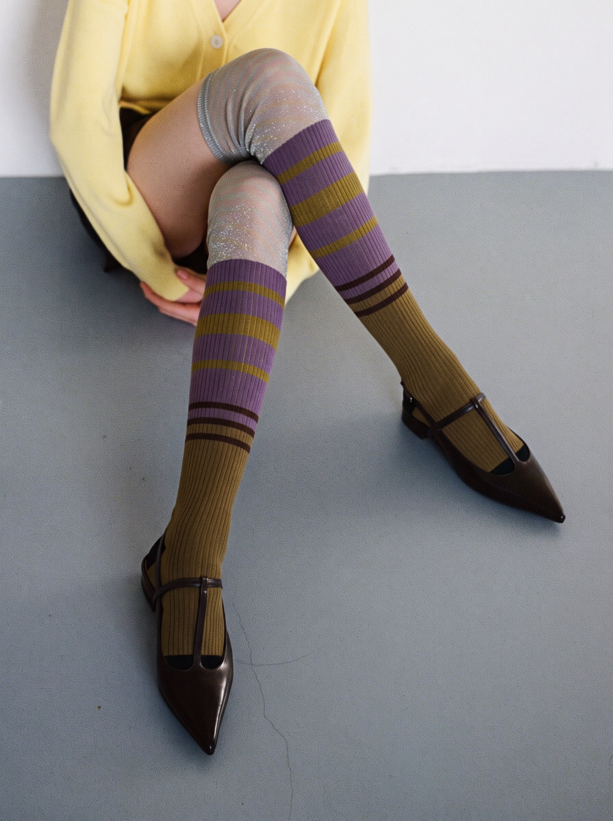 Renaissance Vintage-Style Over-the-Knee Socks 4-Pair Set – Knit Pattern Autumn Winter Socks | 4-Piece