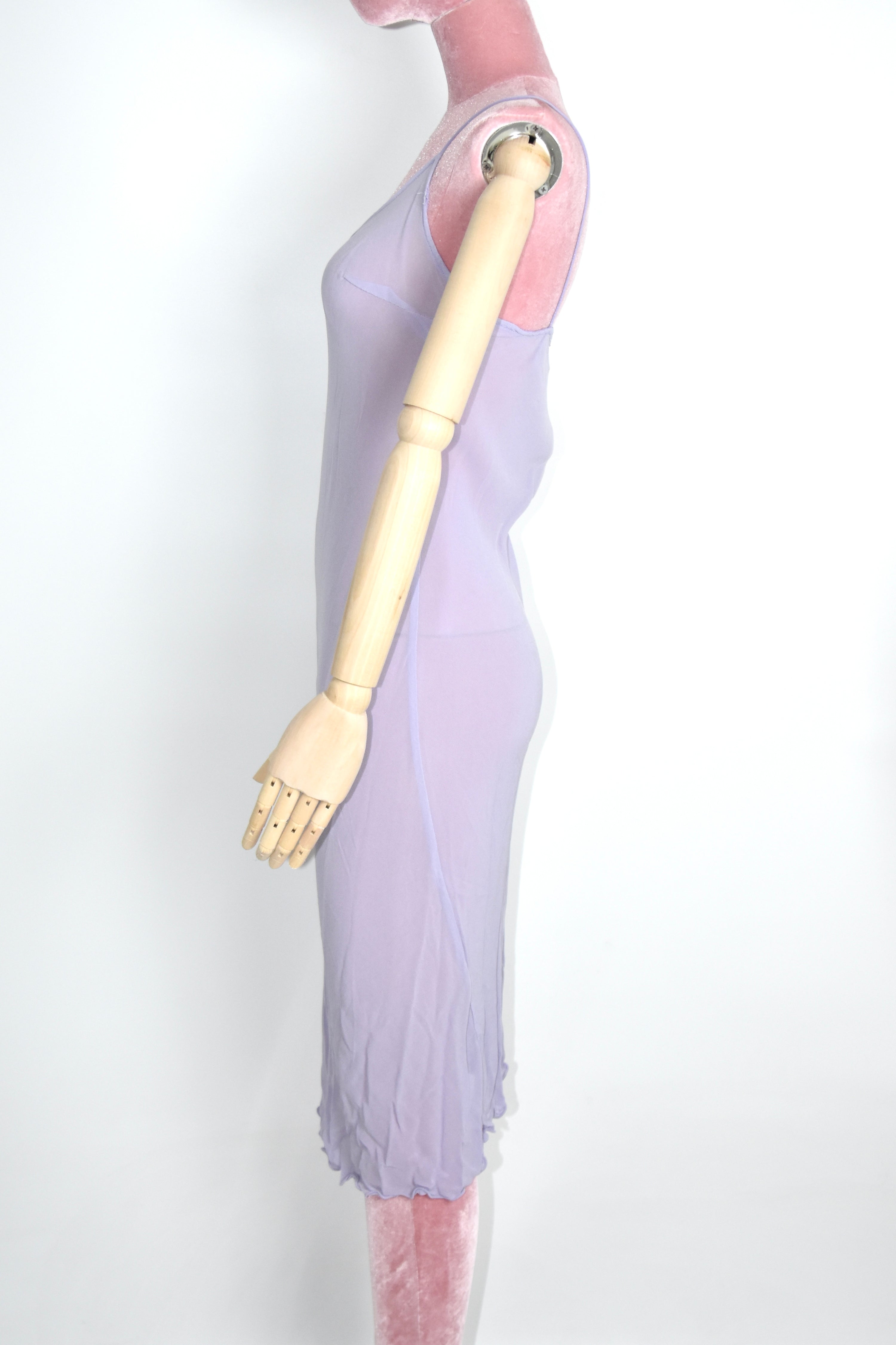 Blumarine F/W 1997 Rose-Print Layered Hooded Slip Dress