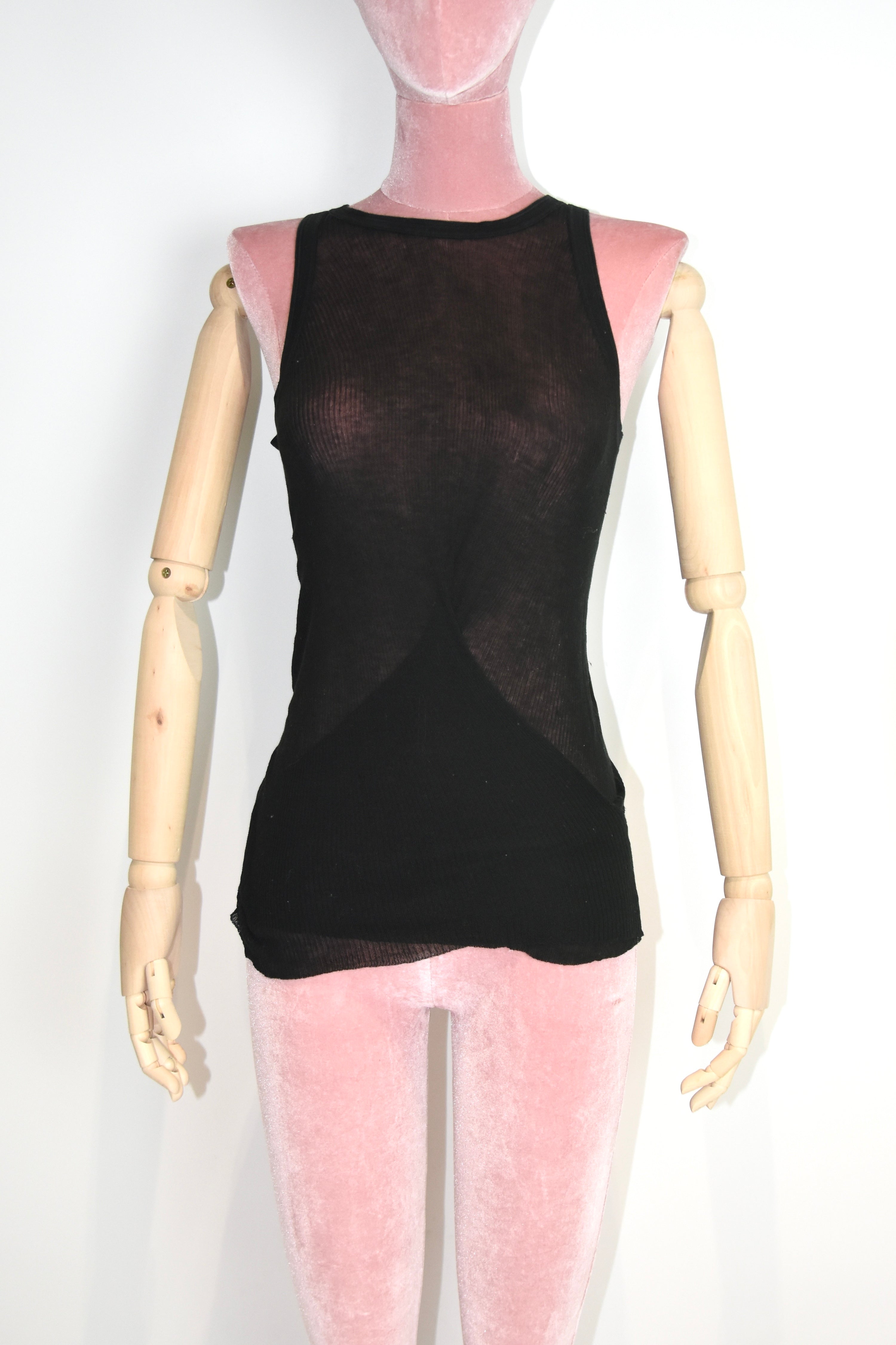 Gucci by Tom Ford Ribbed Sheer Twist Tank Top