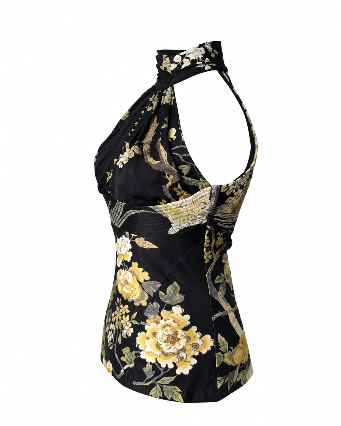 Roberto Cavalli FW 2006 Runway Floral Print Silk Halter Top