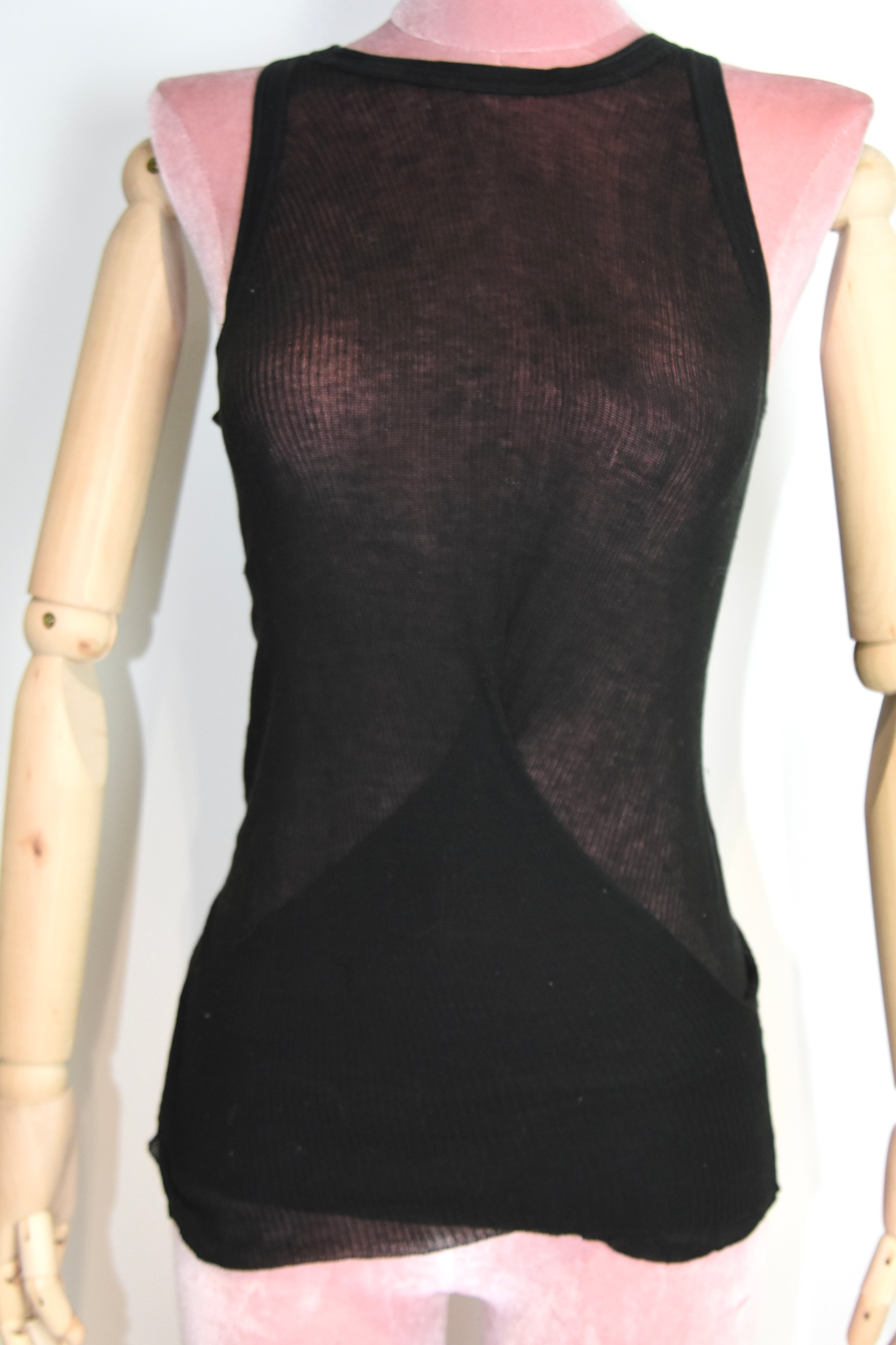 Gucci by Tom Ford Ribbed Sheer Twist Tank Top