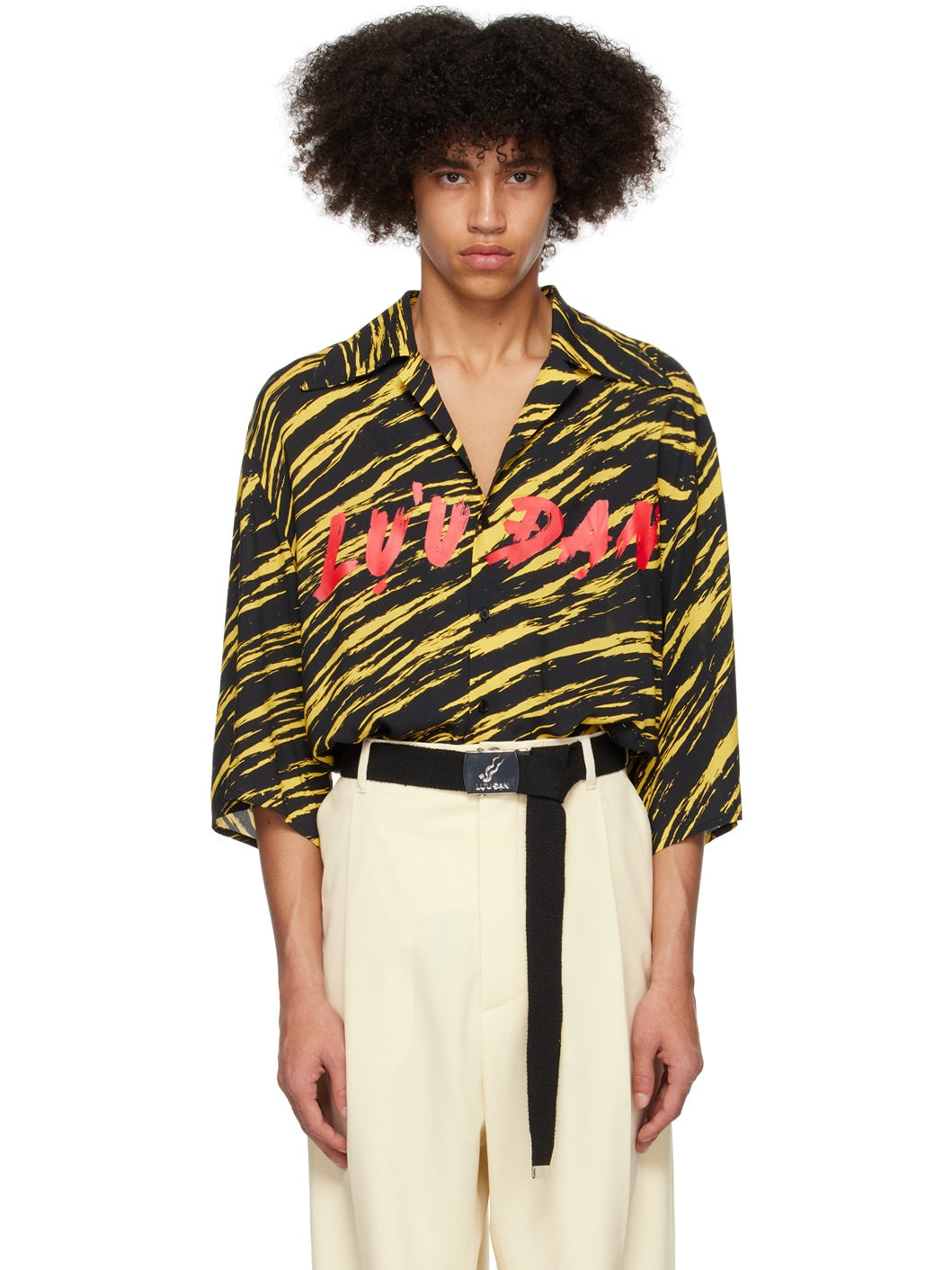 LU’U DAN Tiger-Stripe Oversized Shirt
