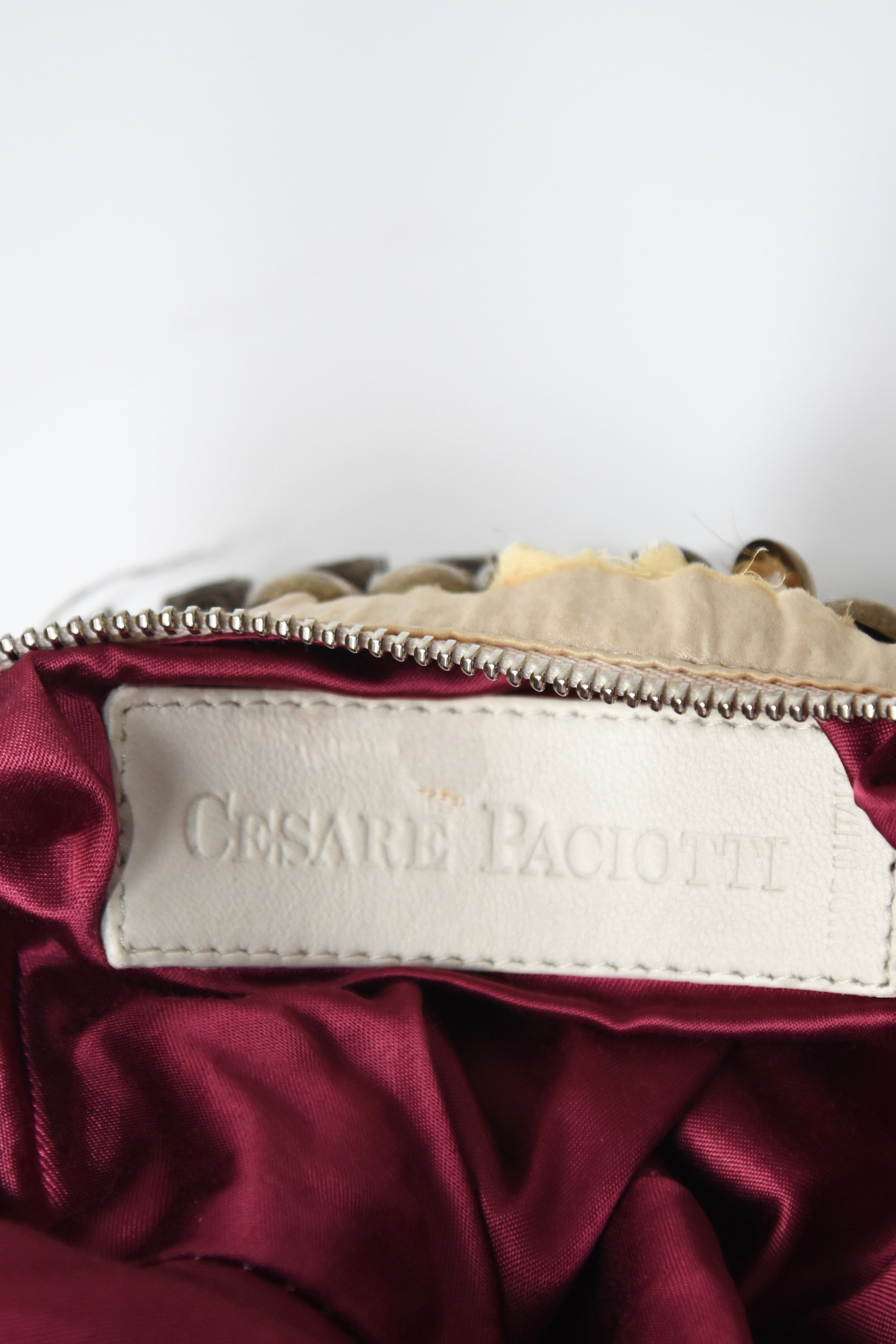 Cesare Paciotti Rare Heavy Metal Beaded Shoulder Bag