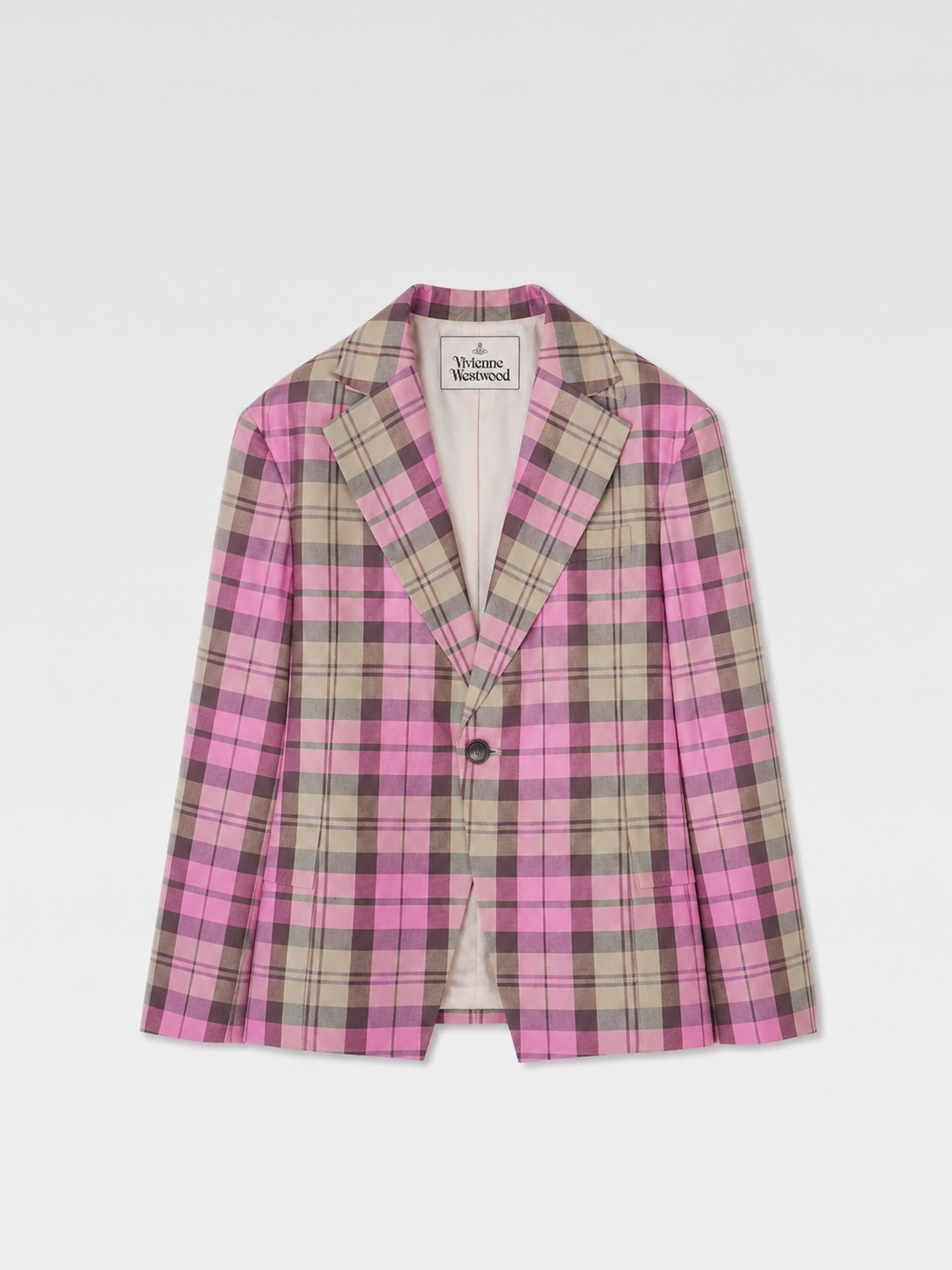Vivienne Westwood Women's Pink and Green Check Blazer Jacket