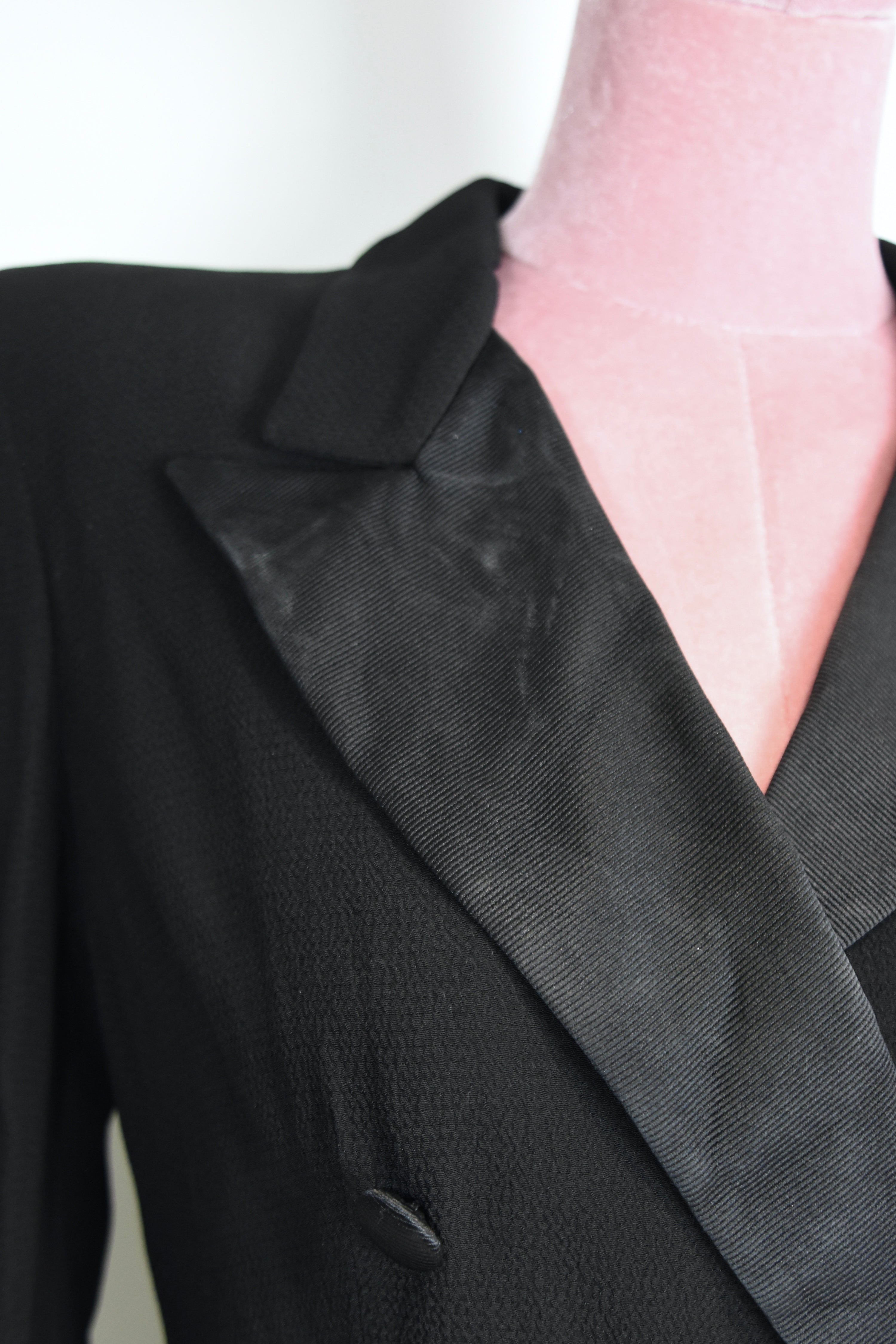 Giorgio Armani Double-Breasted Tailored Blazer Dress – Black Minimalist Power Suit Archive Piece