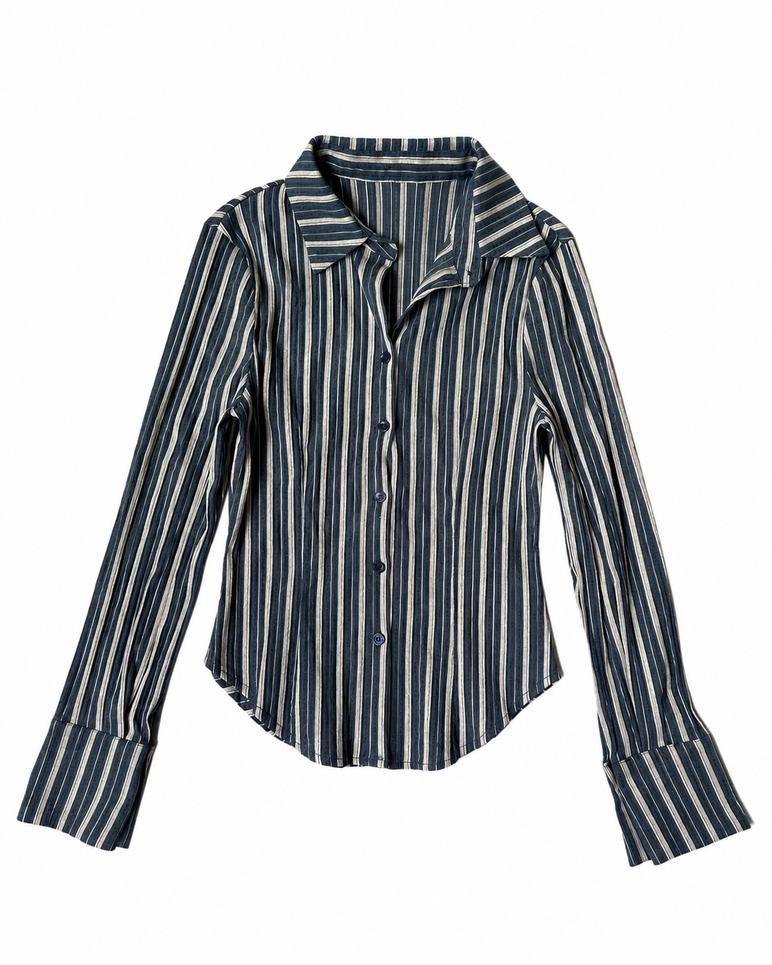 Vintage American-Style Striped Shirt & Cropped Pants Set