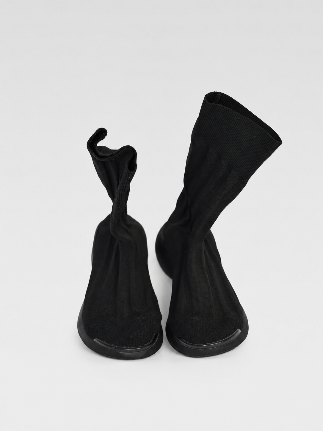 Acne Studios Sock Sneakers – Black Technical Knit High-Top Trainers (EU 37)