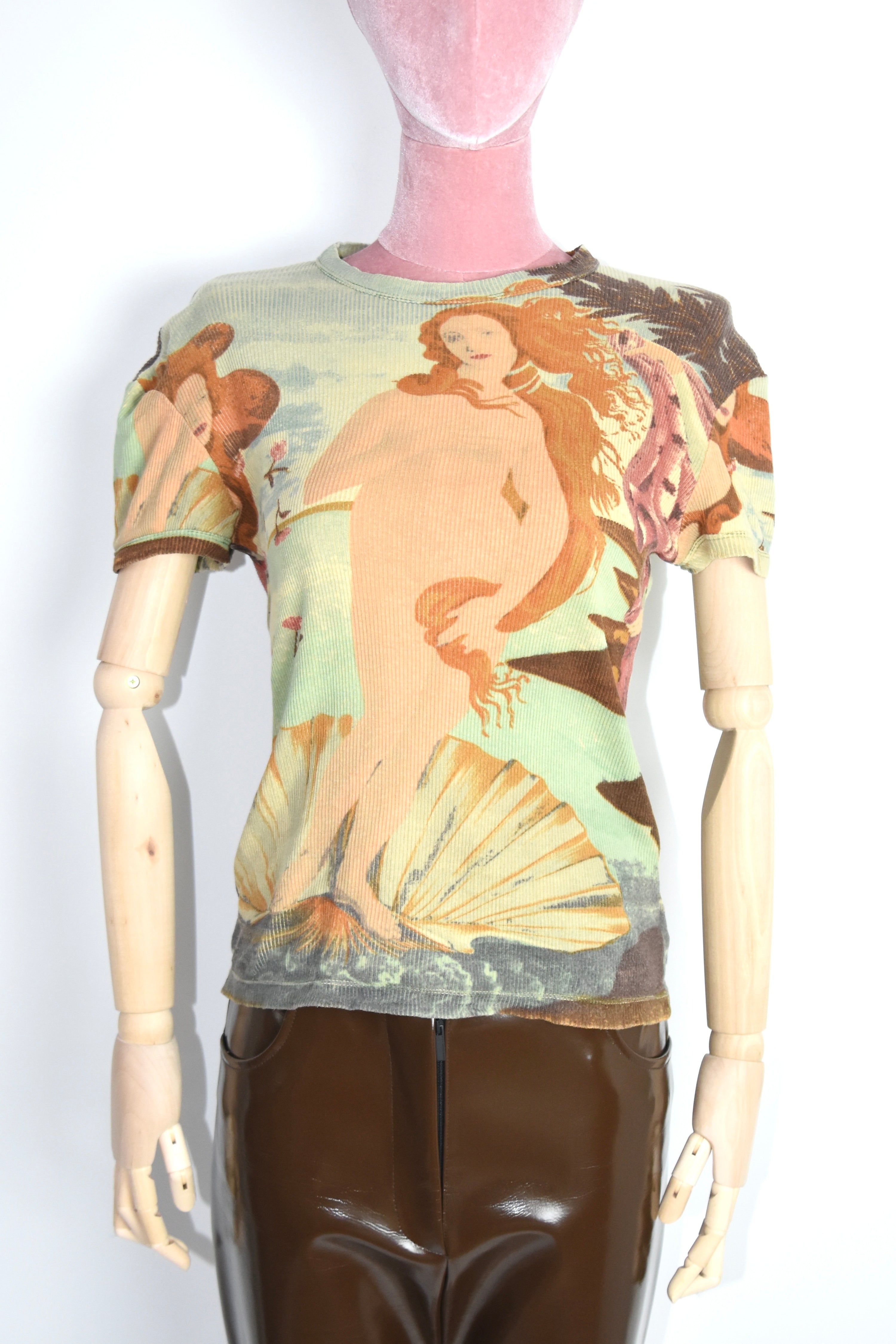 Jean Paul Gaultier Venus Art Print Mesh T-Shirt – Late 1990s Archive Collectible
