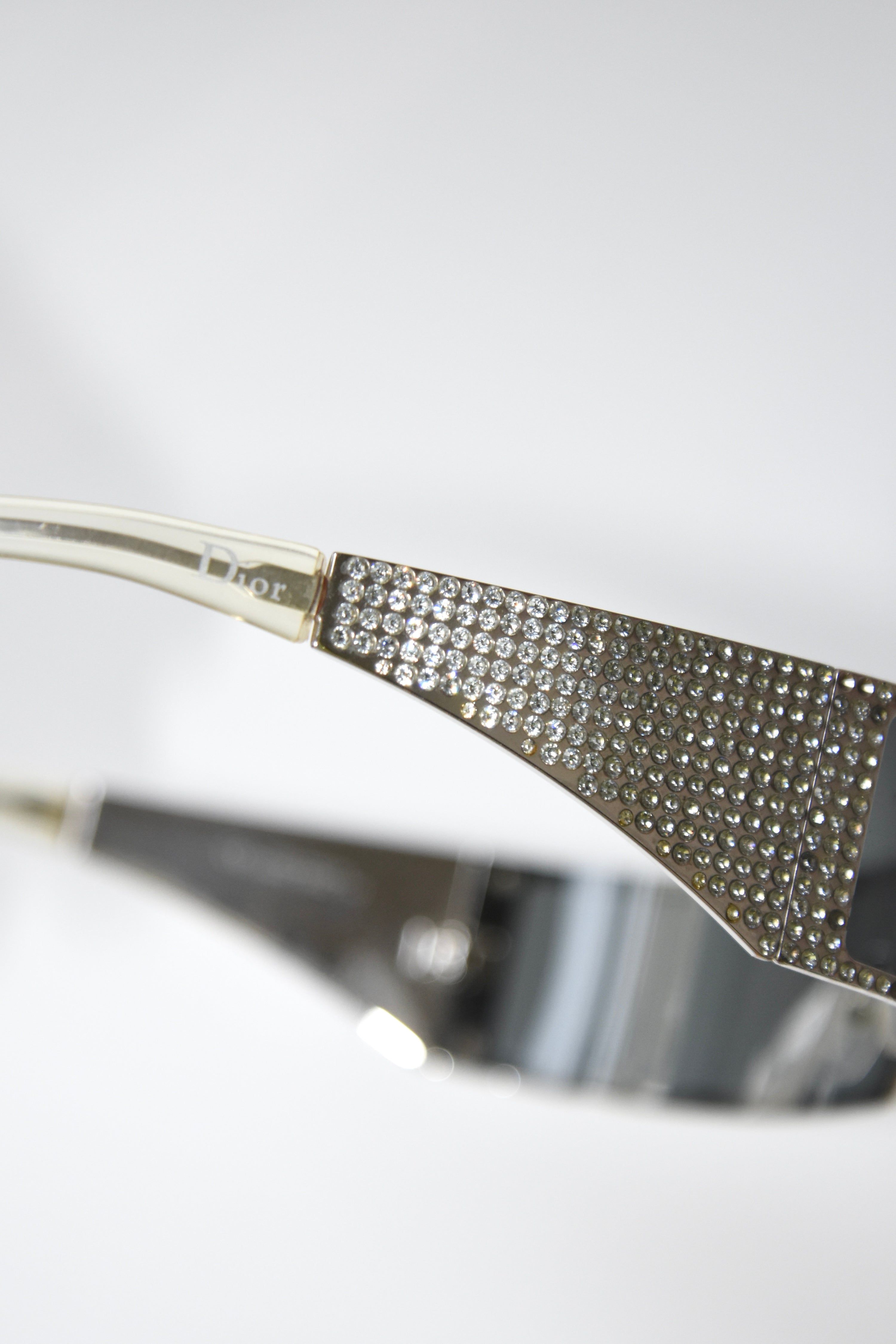 Christian Dior by John Galliano SWAROVSKI 限量版银色 Y2K 朋克太阳镜