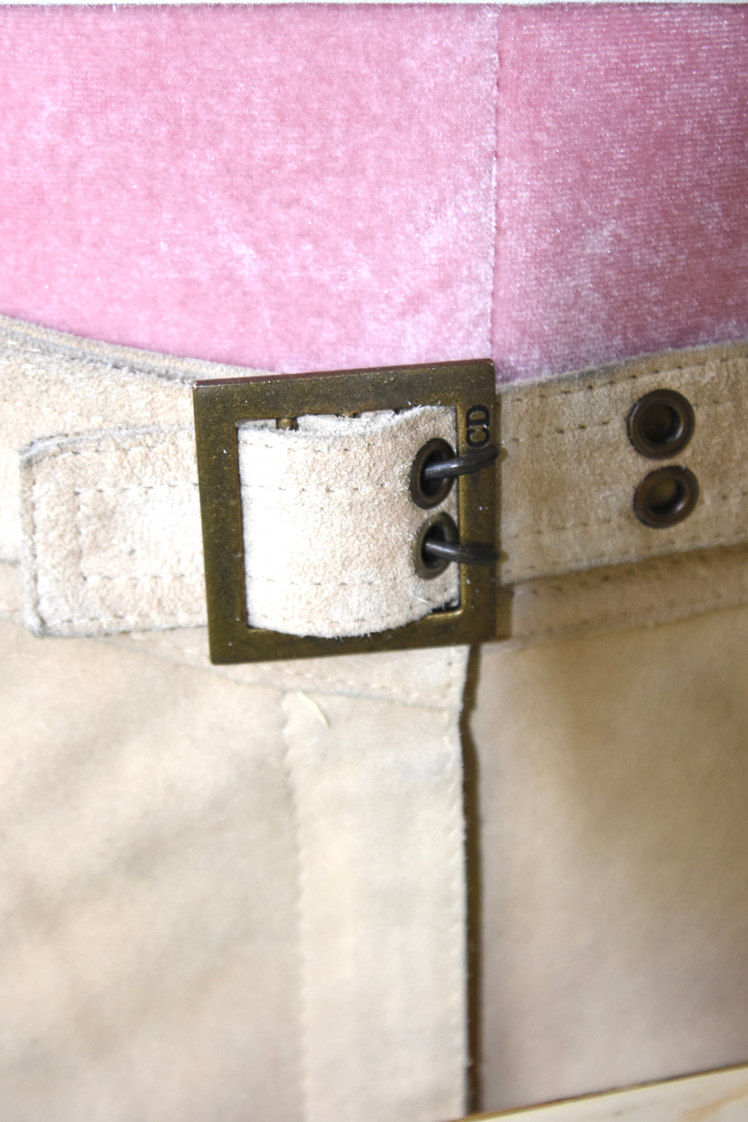 Christian Dior by John Galliano Suede Lace-Up Flared Trousers