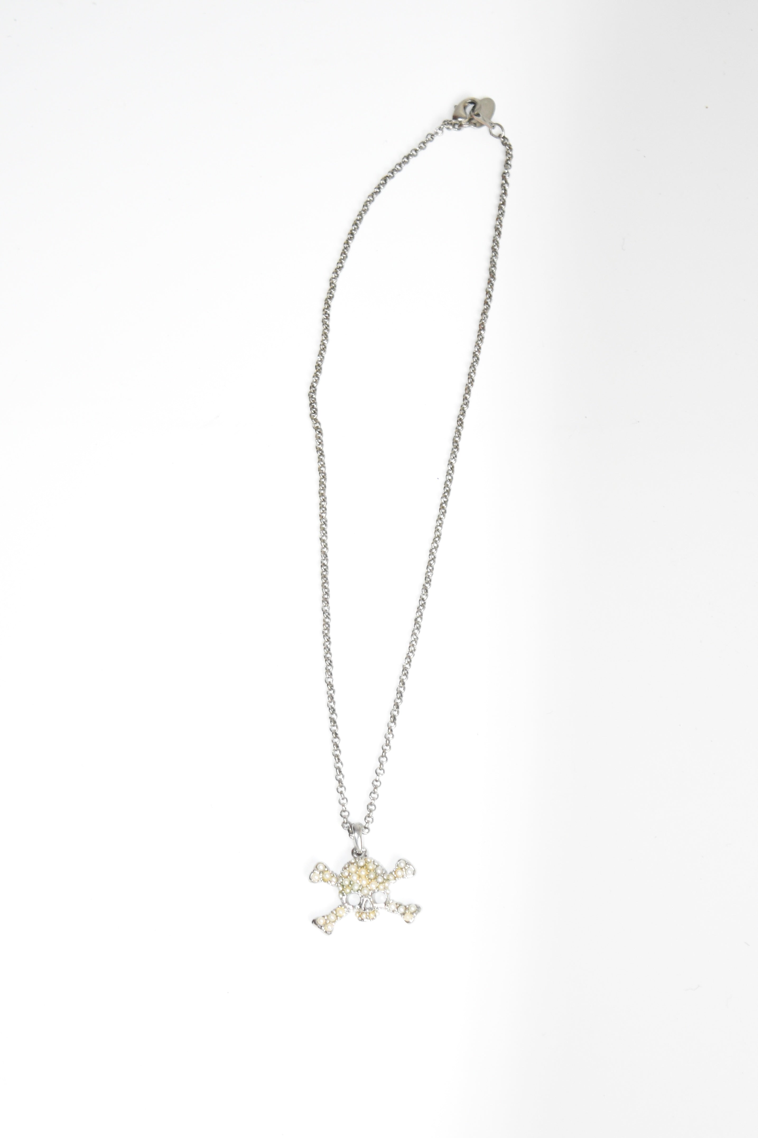 Vivienne Westwood Skull Pearl Crystal Necklace – Vintage Punk Icon Chain